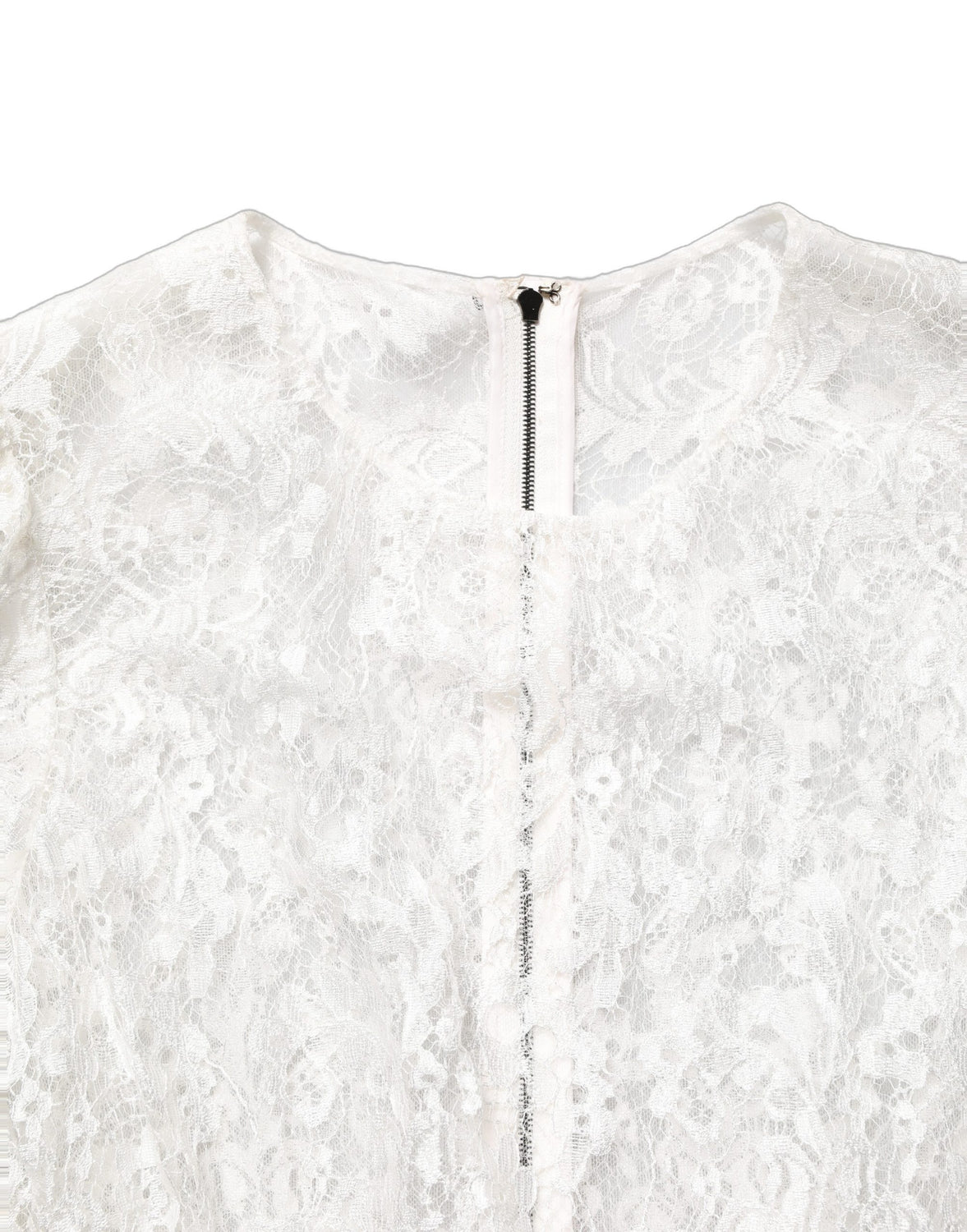 White Lace Top Embellished Black Skirt Dress