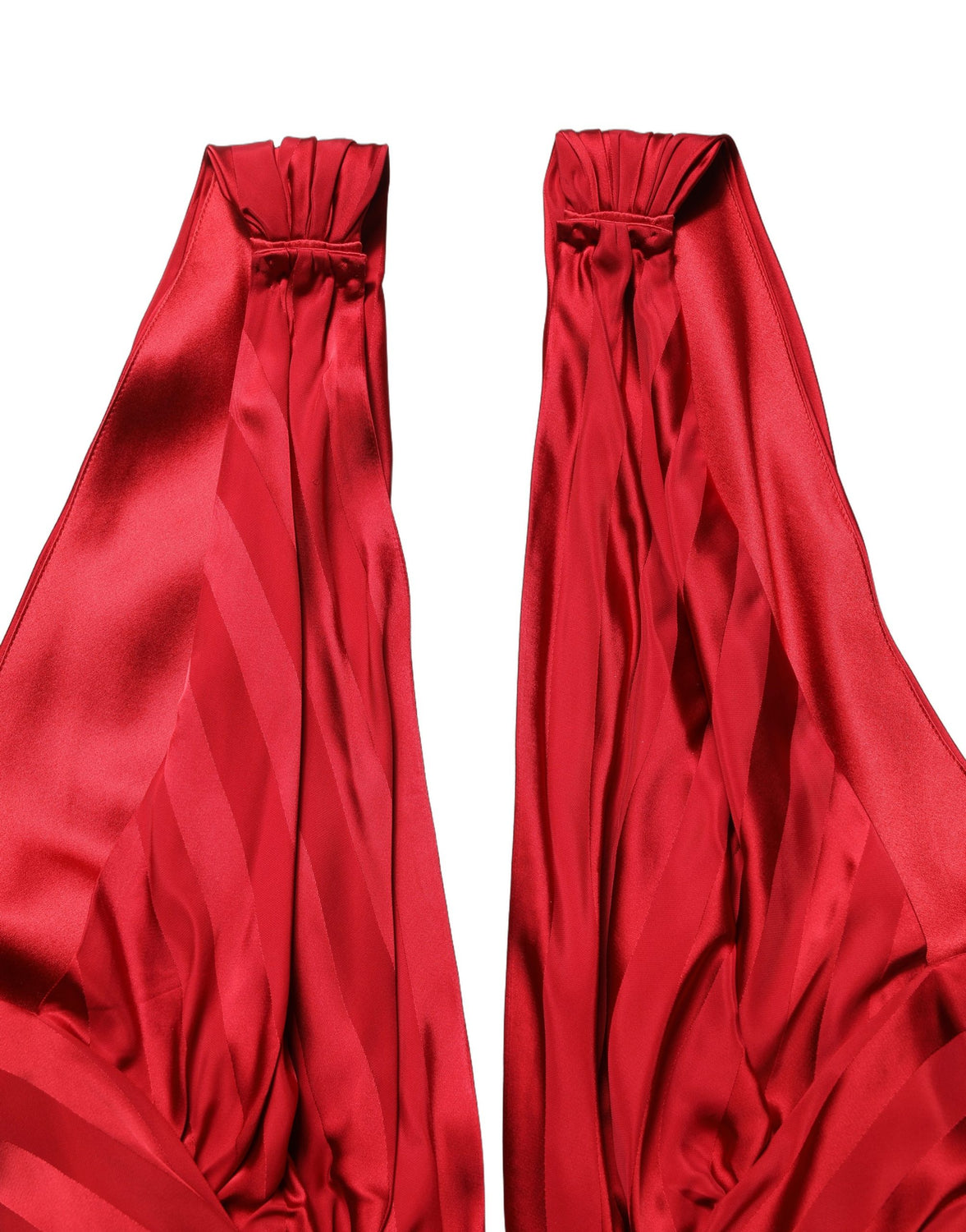 Red Plunging HalterNeck Draped Jumpsuit Dress