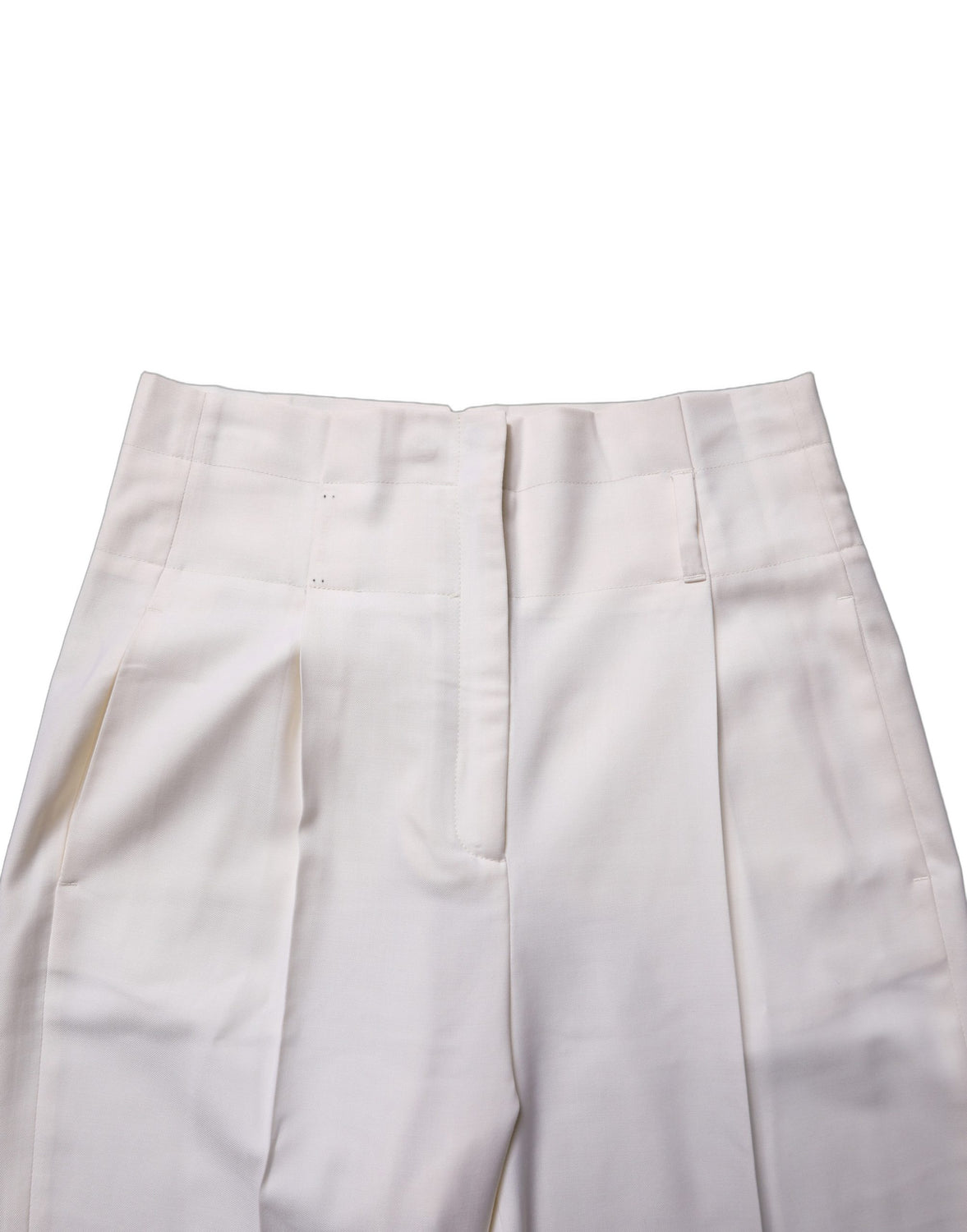 White Skinny High Waist Chino Cropped Trouser Pants