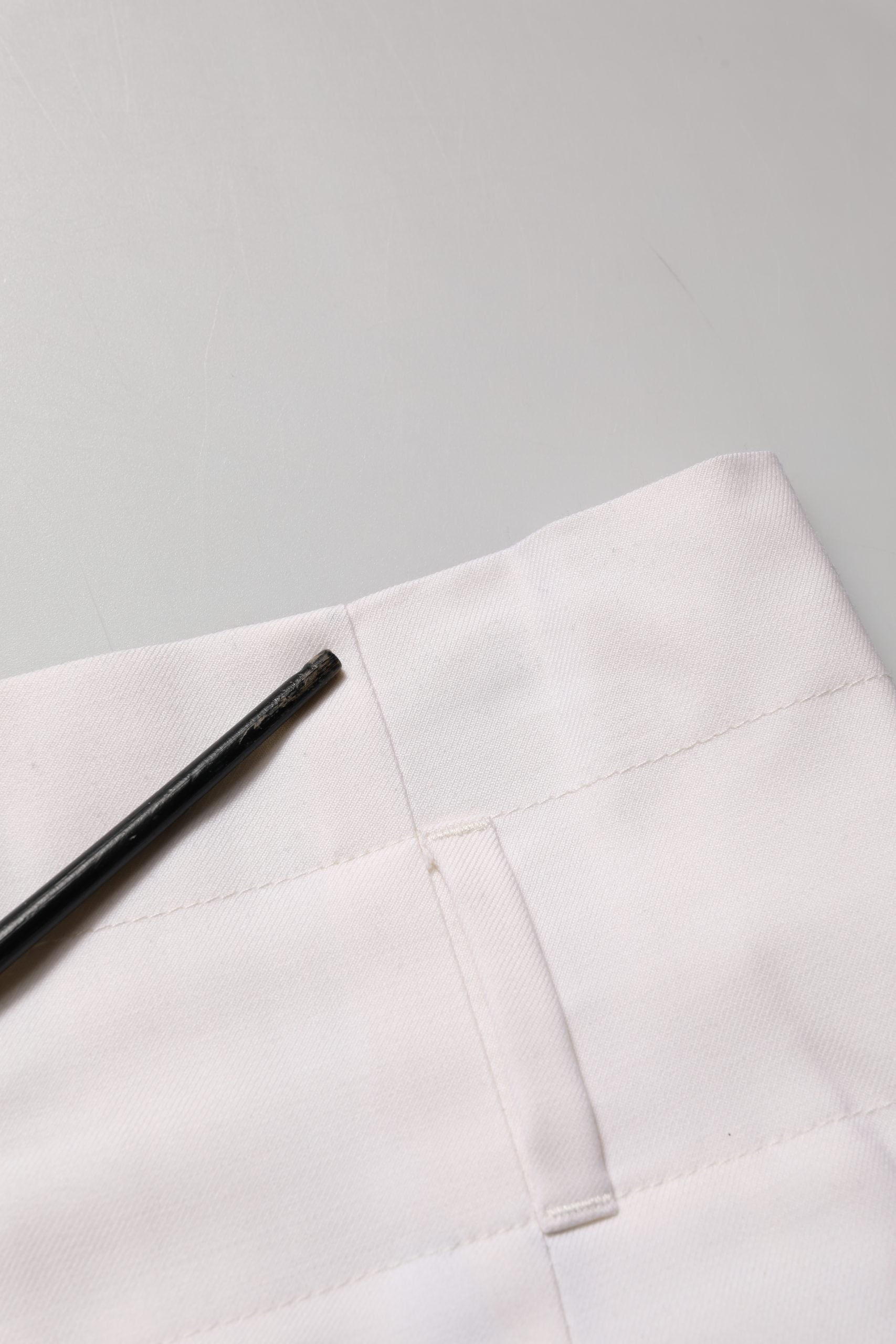 White Skinny High Waist Chino Cropped Trouser Pants