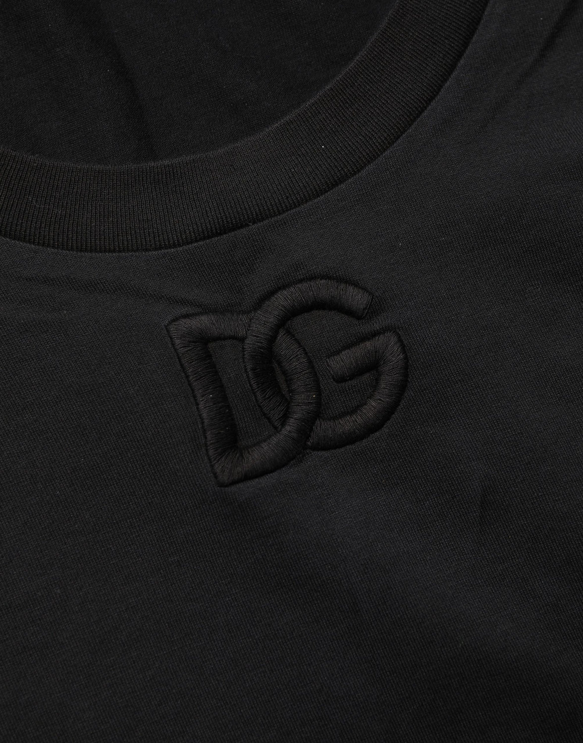 Black Cotton Short-Sleeve Crew Neck T-shirt