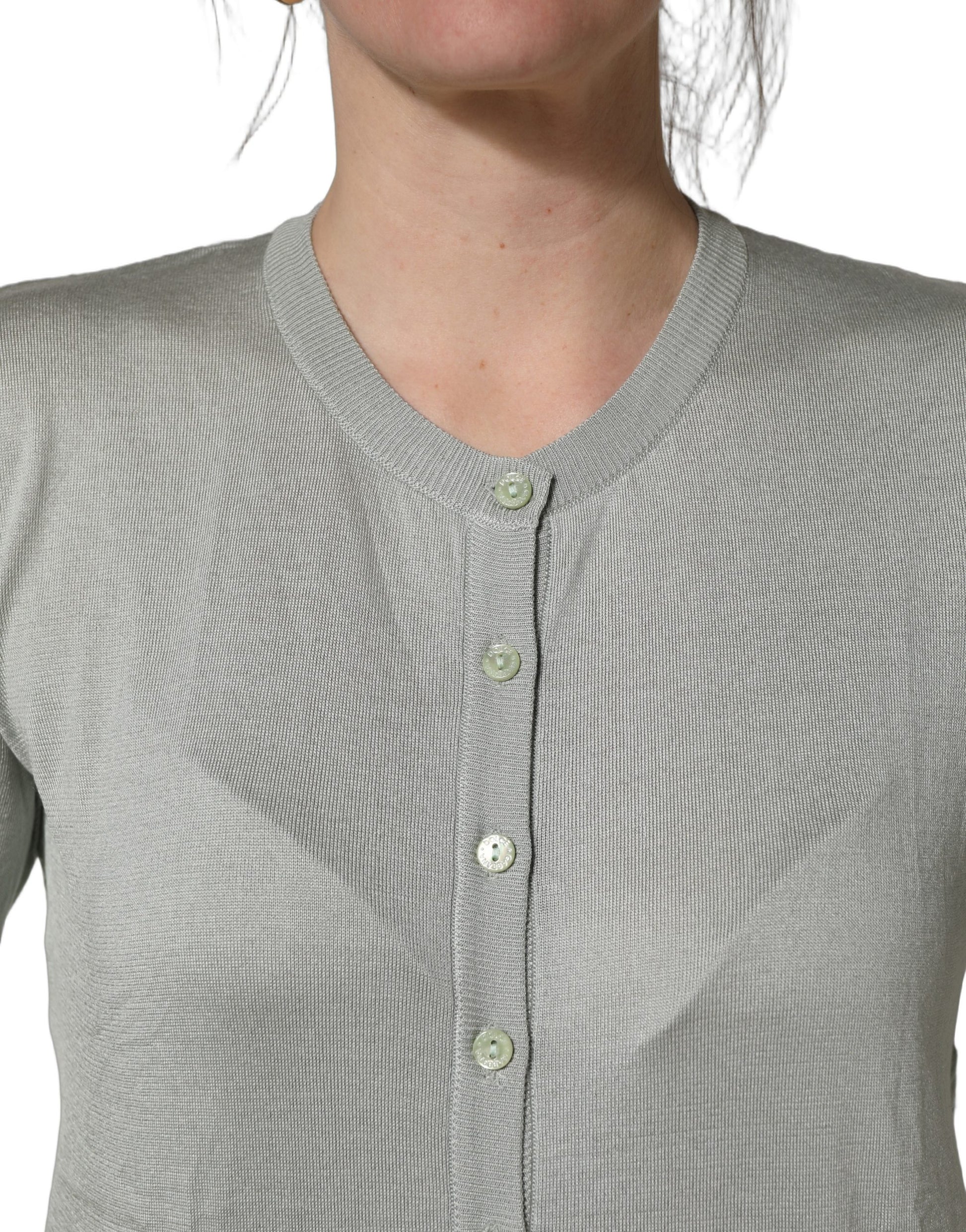 Green ButtonDown LongSleeve Cardigan Sweater
