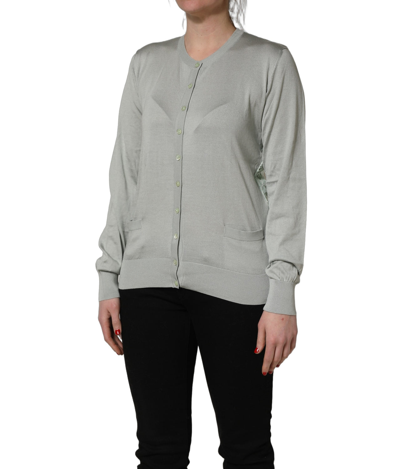 Green ButtonDown LongSleeve Cardigan Sweater