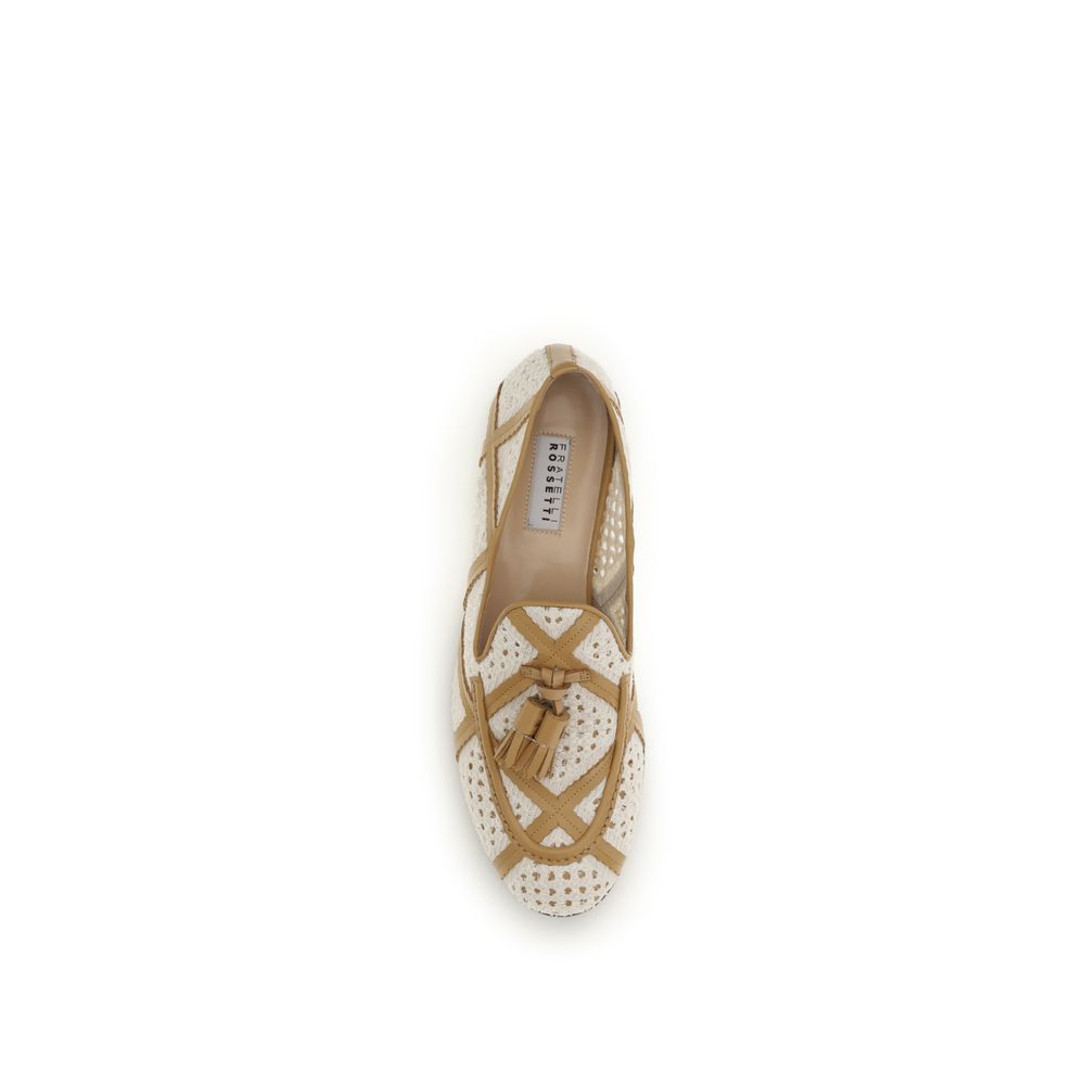Beige Linen Slip-On Loafers