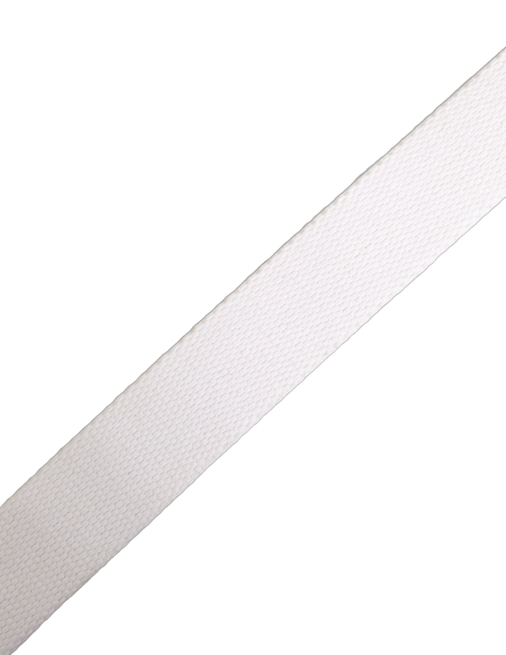 White Graffiti Print Gold Metal Buckle Belt