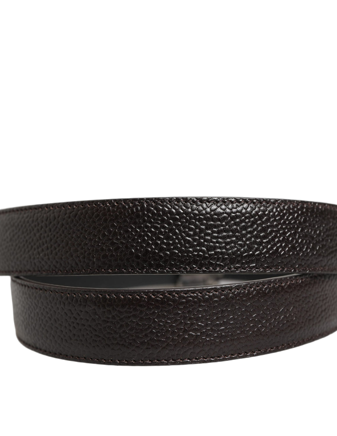 Brown Calf Leather Vintage Style Silver Buckle Belt
