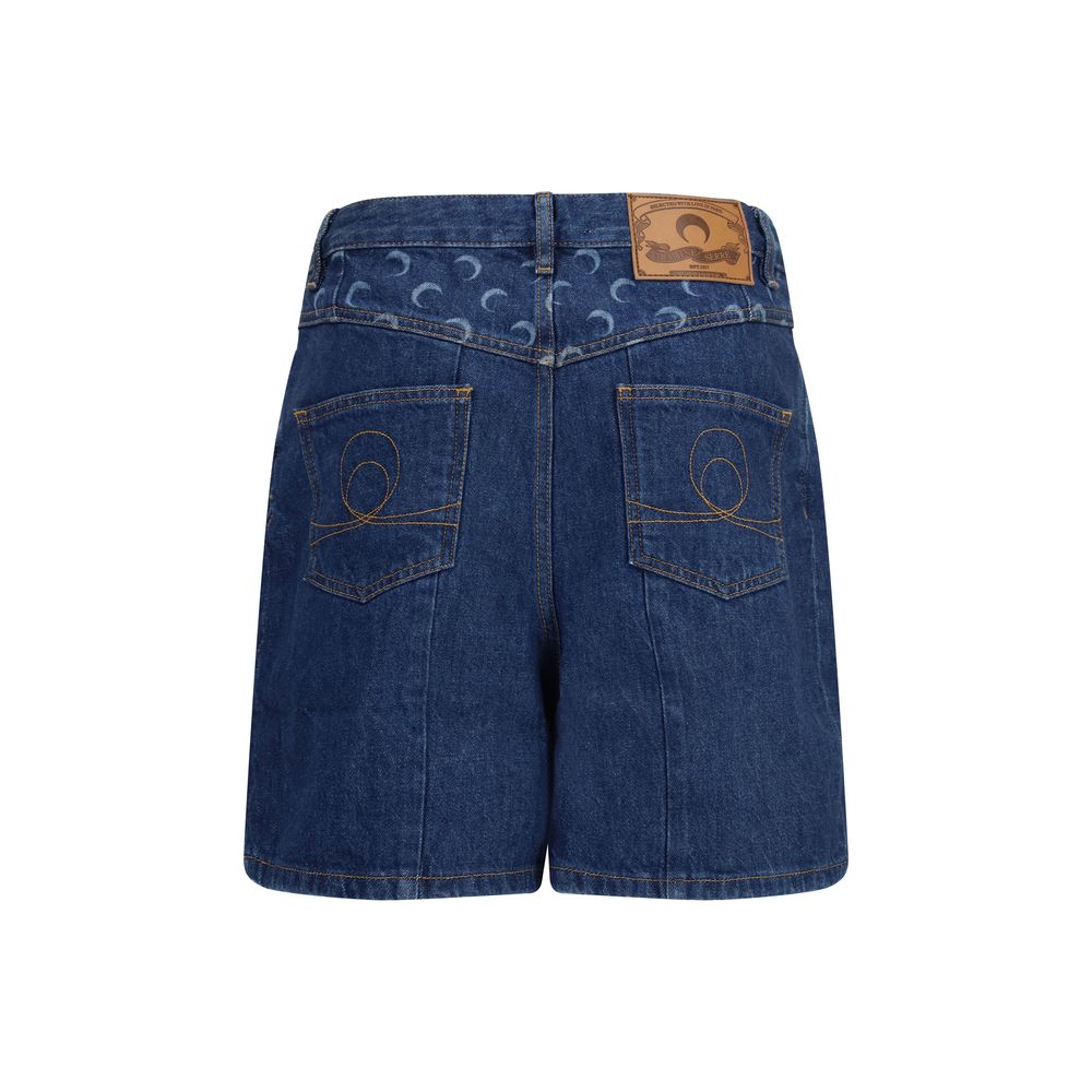 Blue Cotton Bermuda Shorts