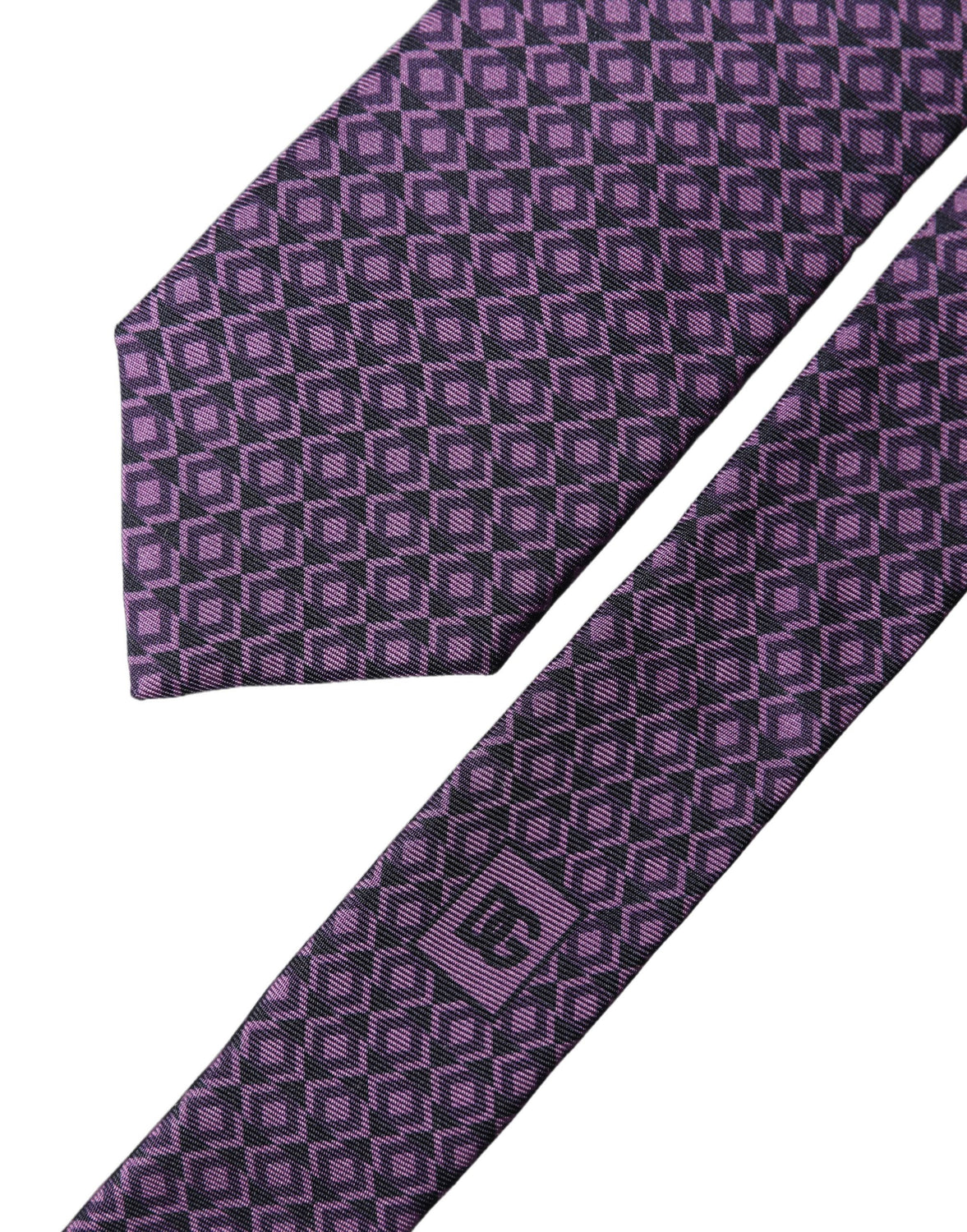 Purple Patterned 100% Silk Adjustable Men Necktie Tie