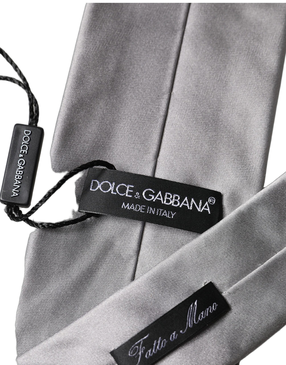 Gray Satin 100% Silk Adjustable Men Tied Necktie Tie
