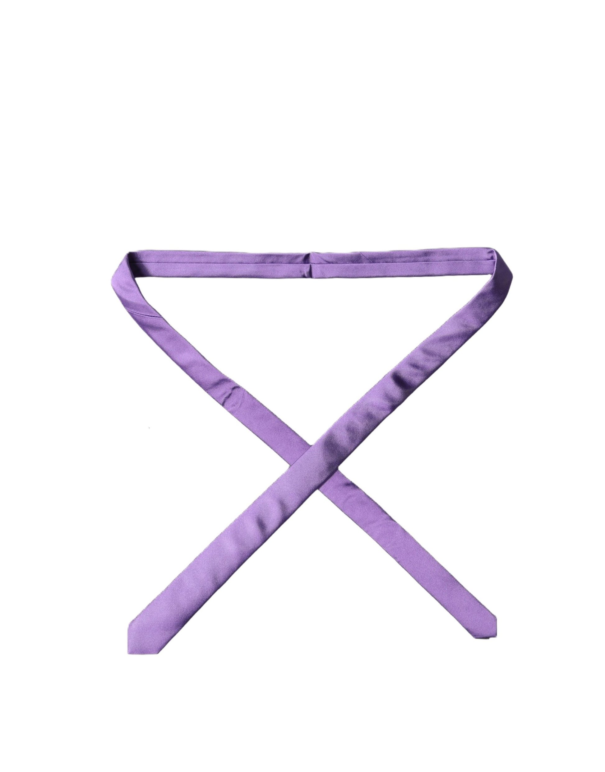 Purple Solid 100% Silk Adjustable Men Tied Necktie Tie