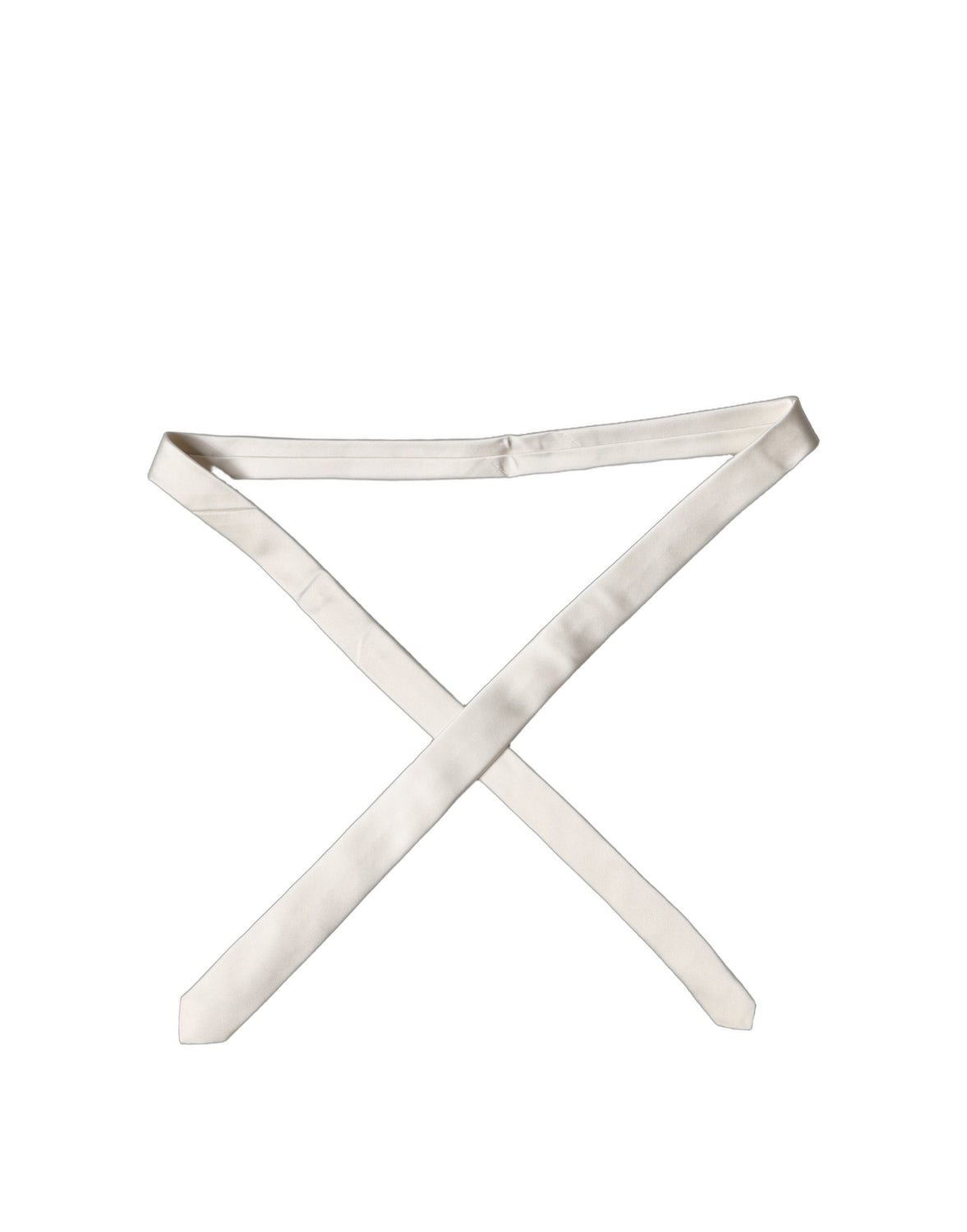 Off White Satin 100% Silk Adjustable Men Tied Necktie Tie