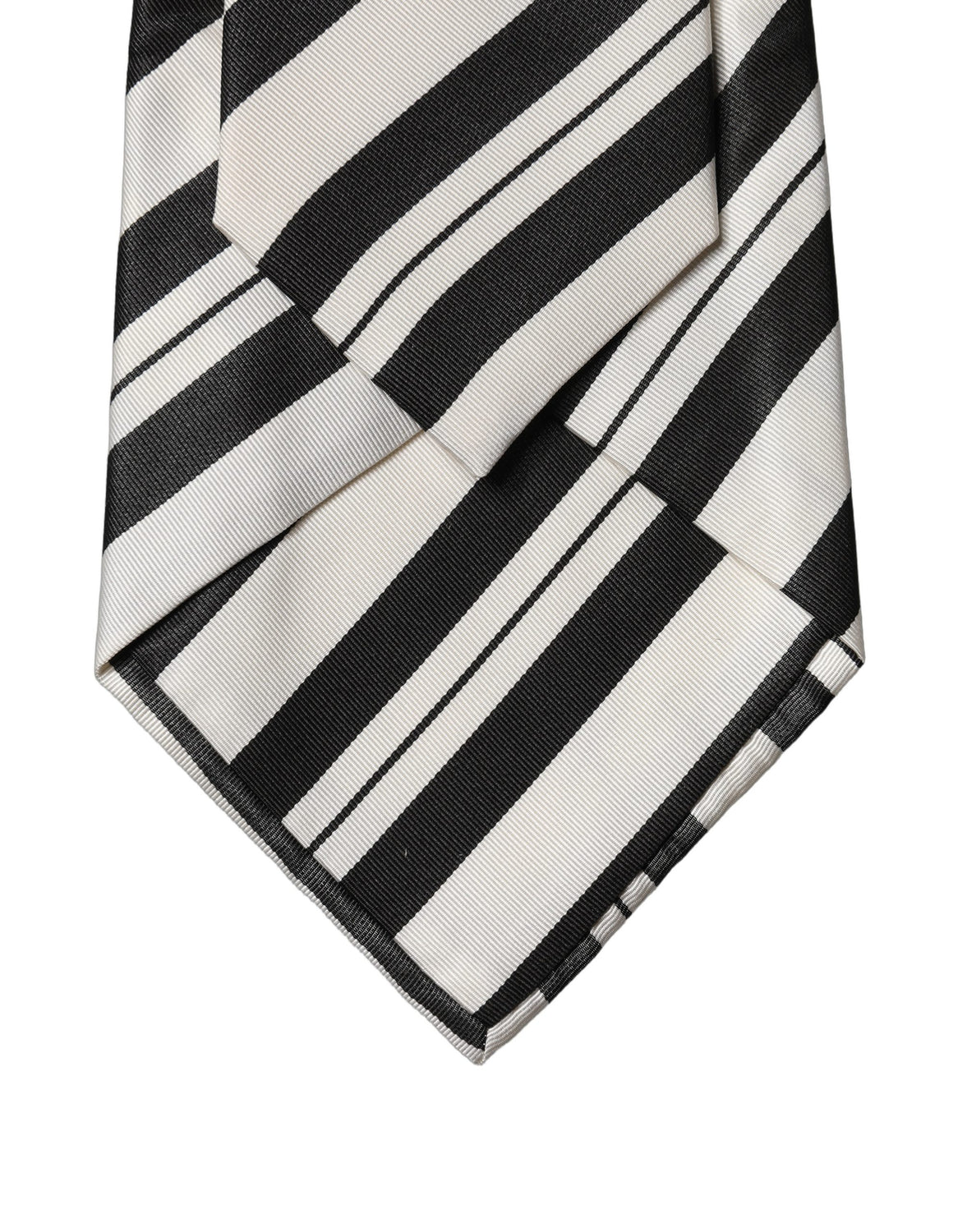Black White Stripes Silk Adjustable Women Necktie Tie