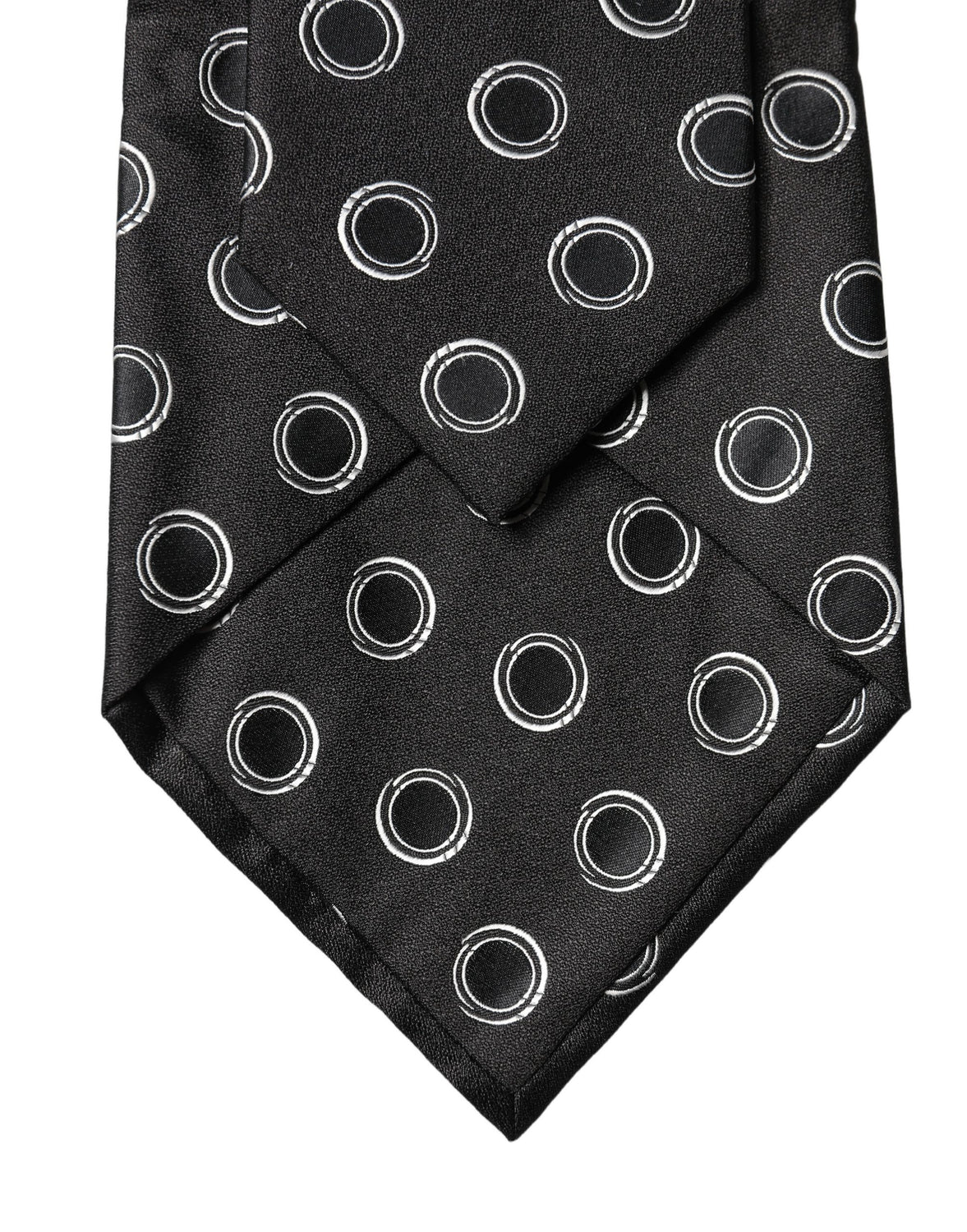 Black White Polka Dot Silk Adjustable Women Necktie Tie
