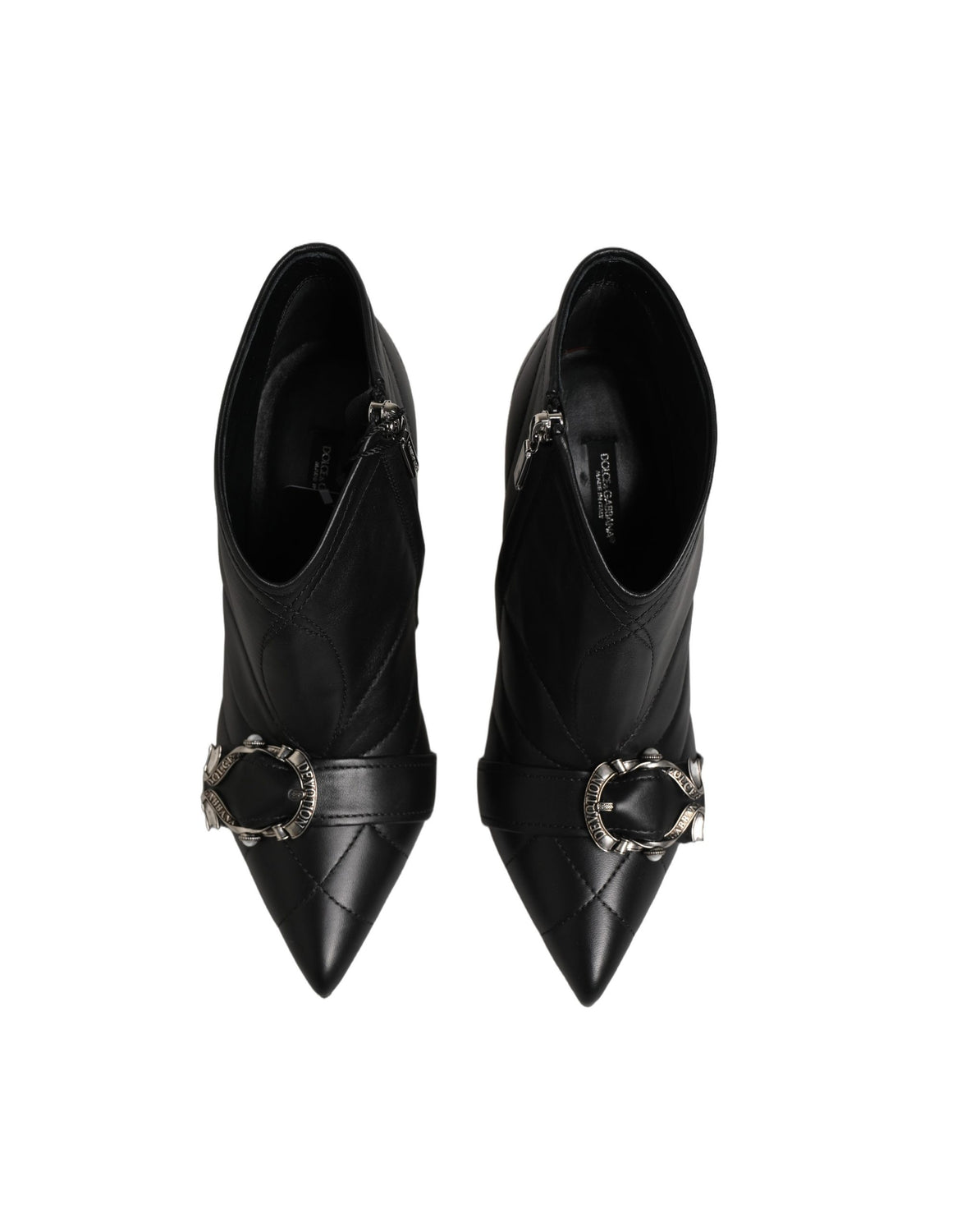Black Devotion Quilted Buckled Boots Shoes