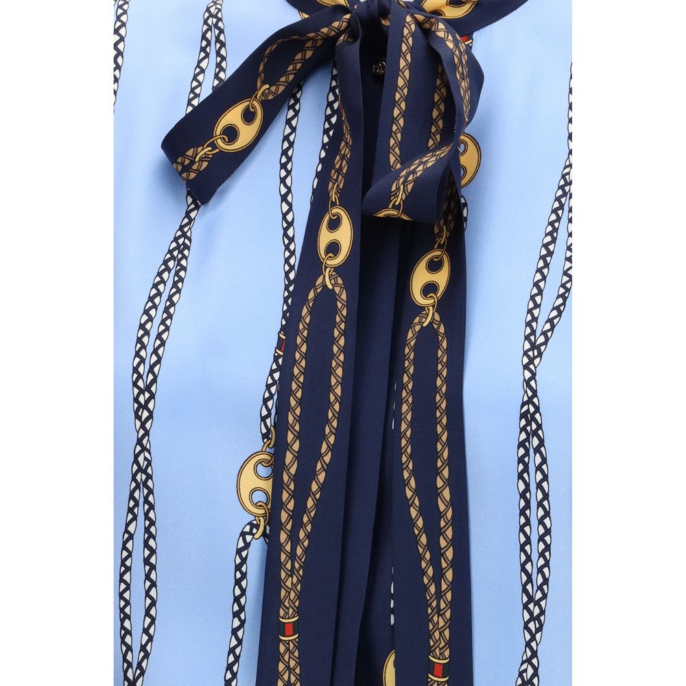 Blue Silk Shirt