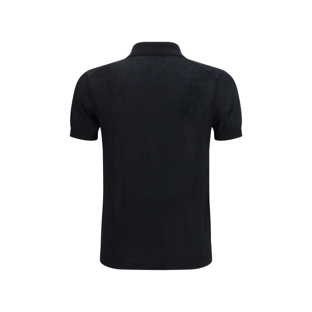 Black Cotton Polo Shirt
