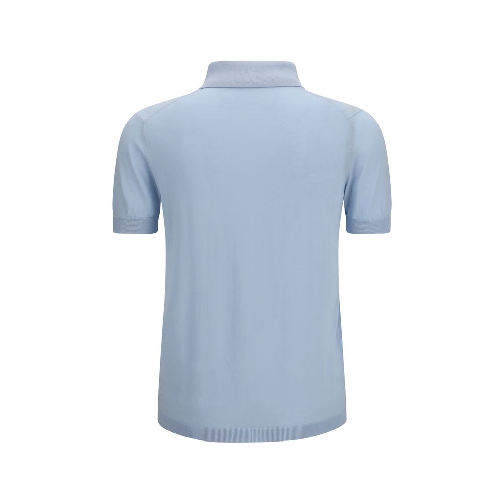Blue Cotton Polo Shirt