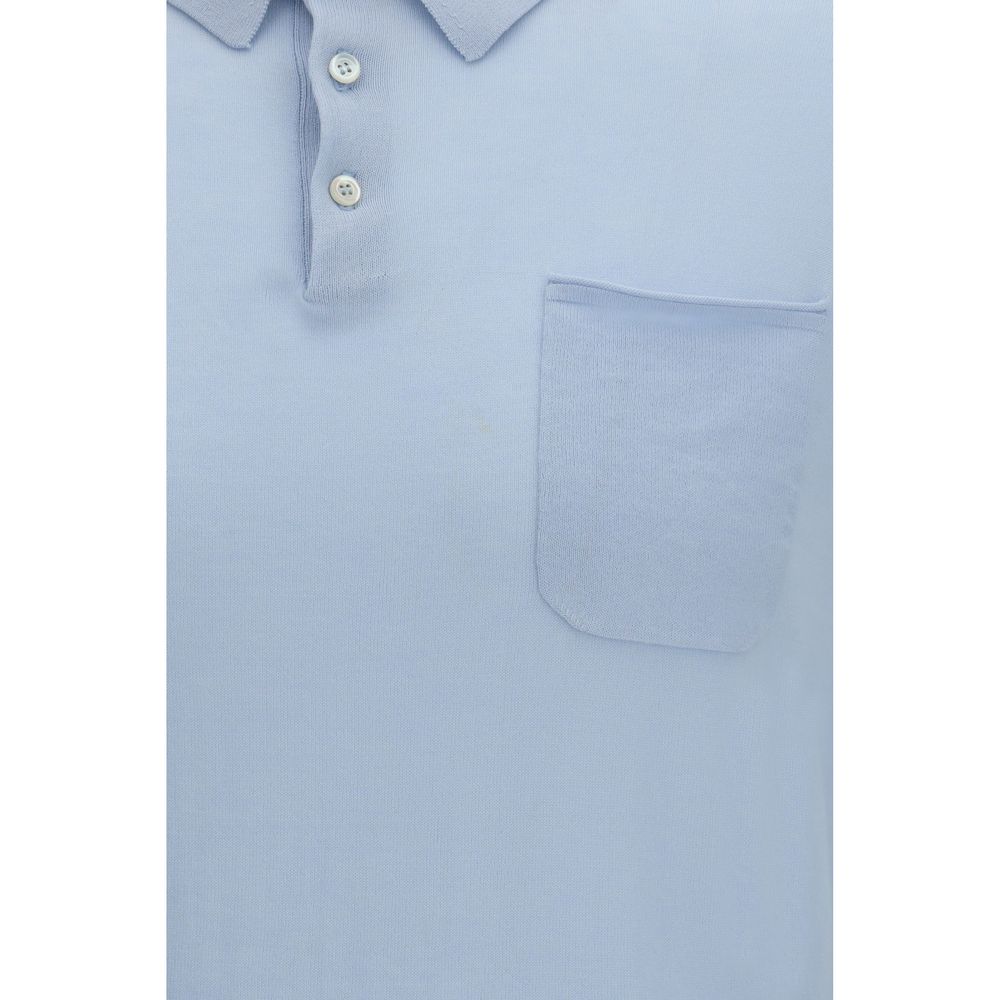 Blue Cotton Polo Shirt