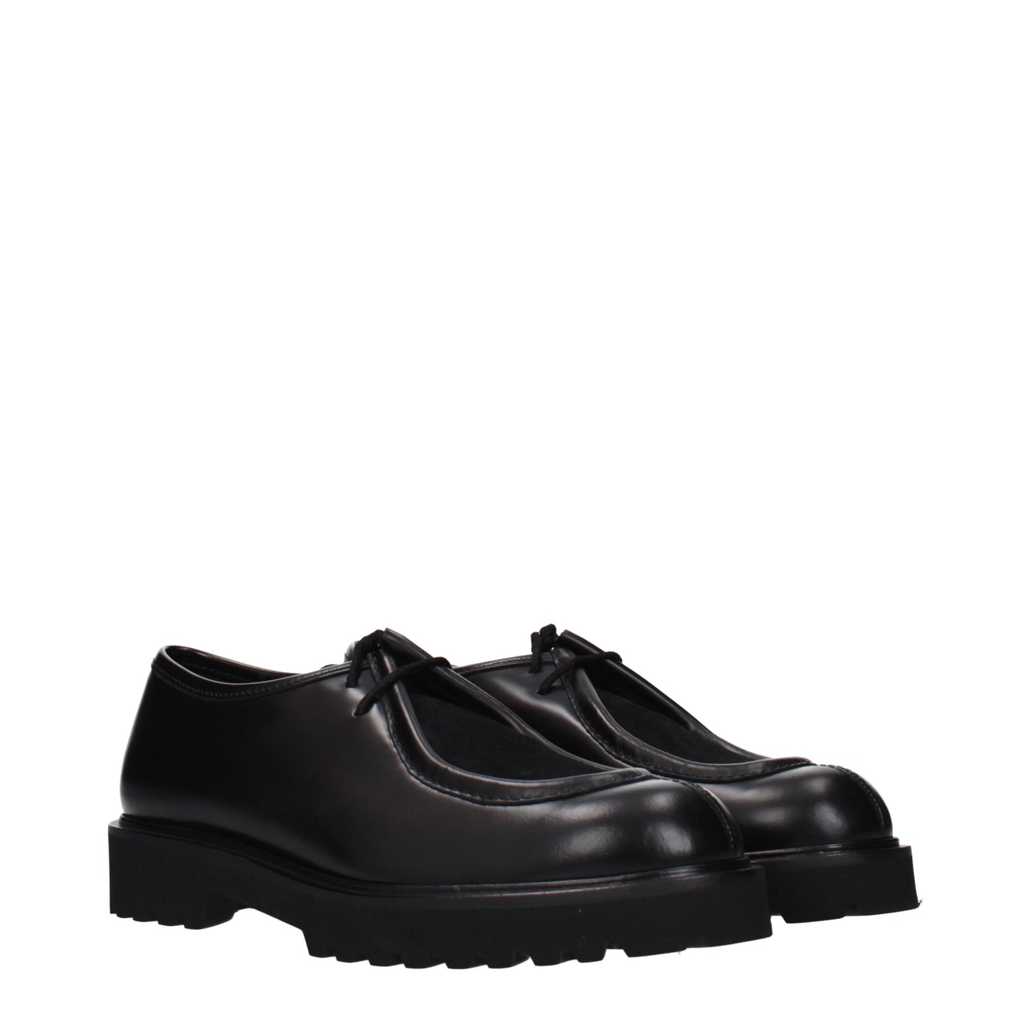 Black Leather Oxfords And Derbies