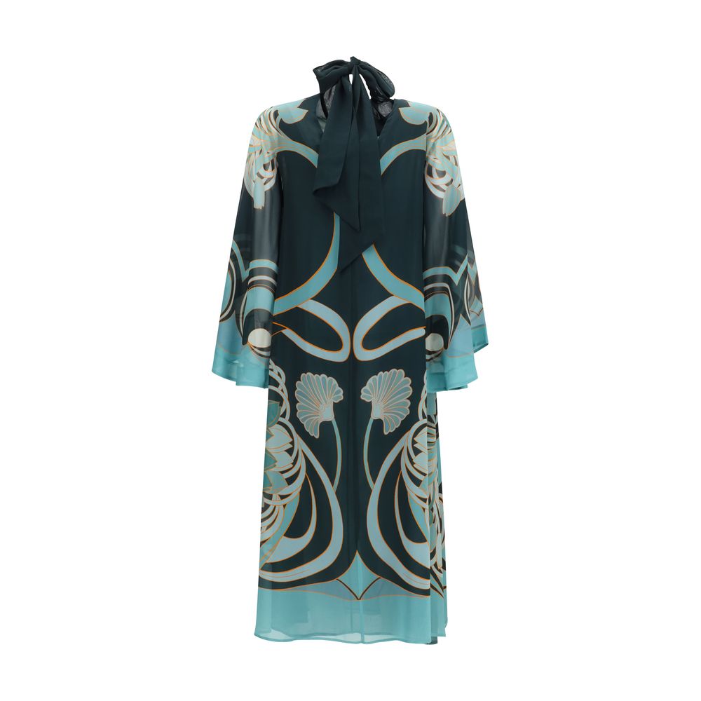 Blue Silk Casual Dress