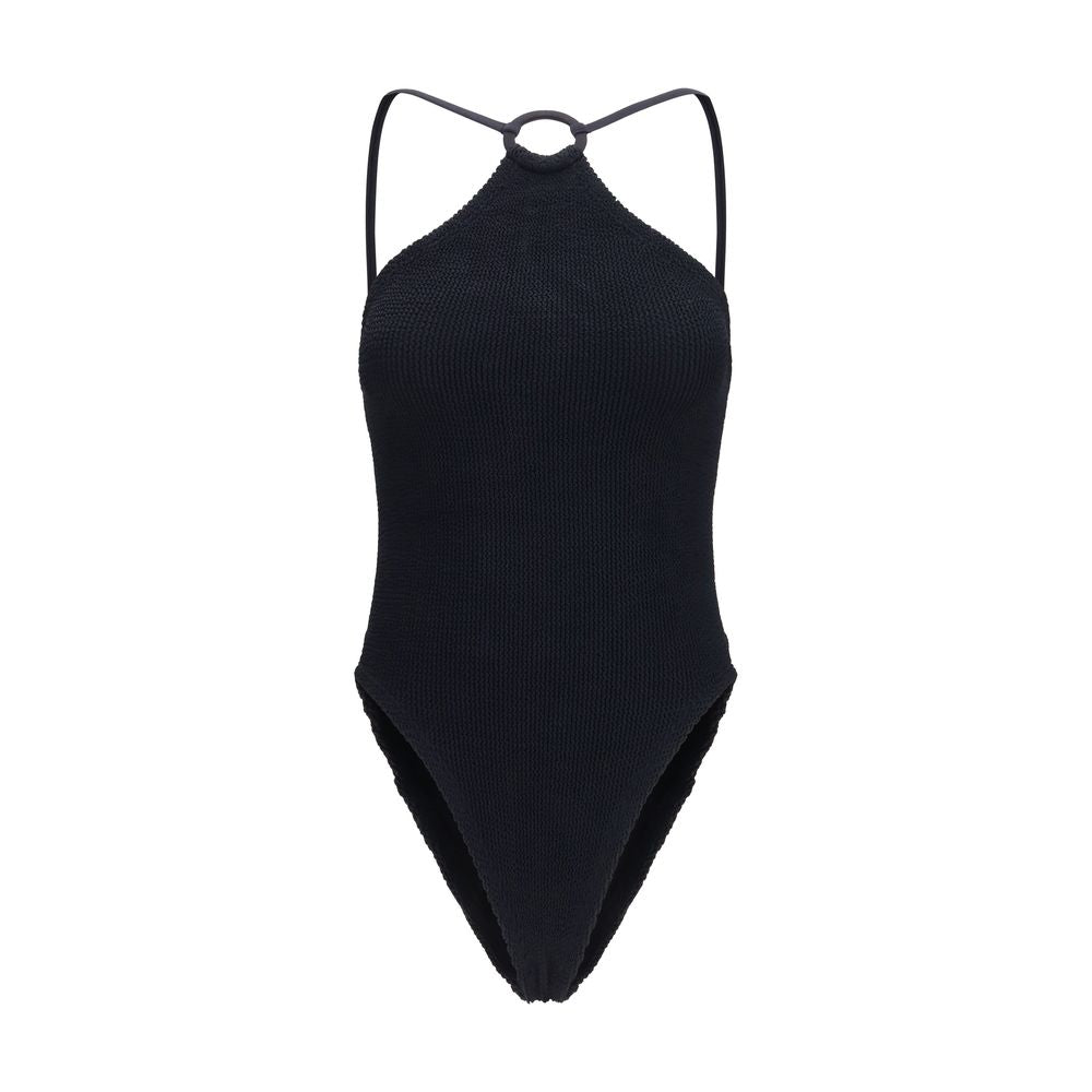 Black Polyamide One-Piece Swimsuit