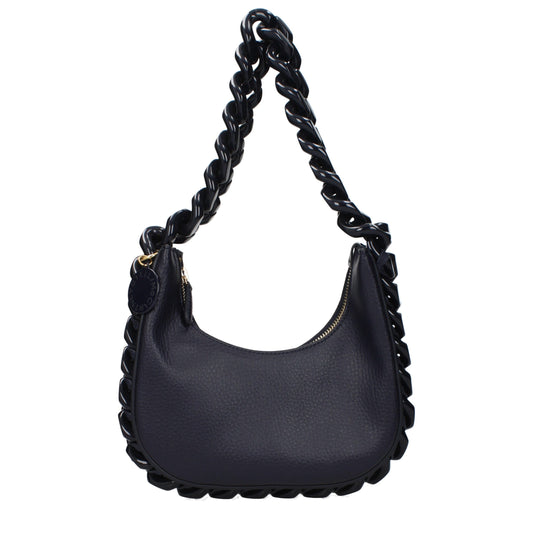 Blue Leather Shoulder Bag