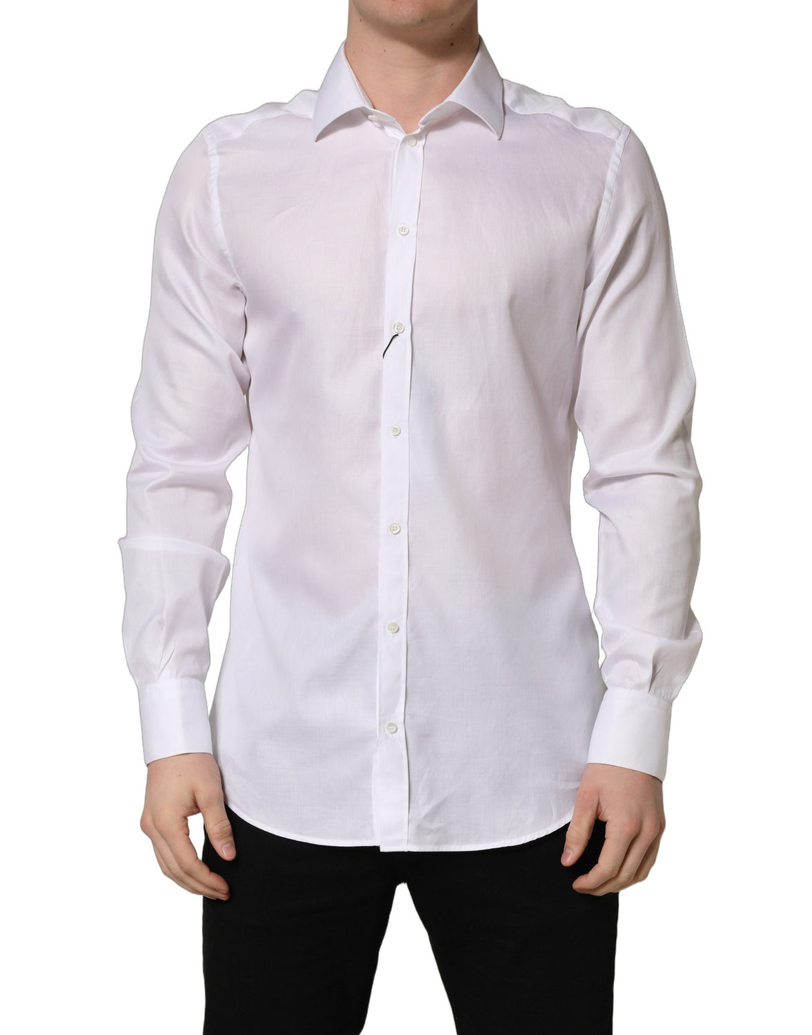 White Cotton Collared Dress Formal Men Shirt