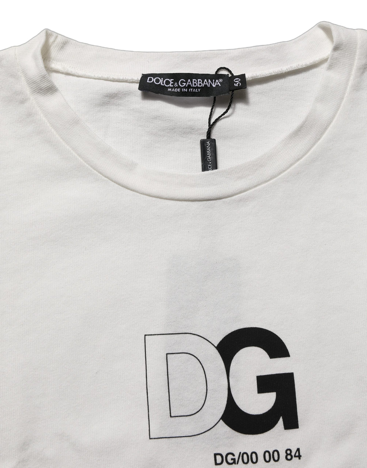 White DG Logo Crew Neck Short Sleeves T-shirt