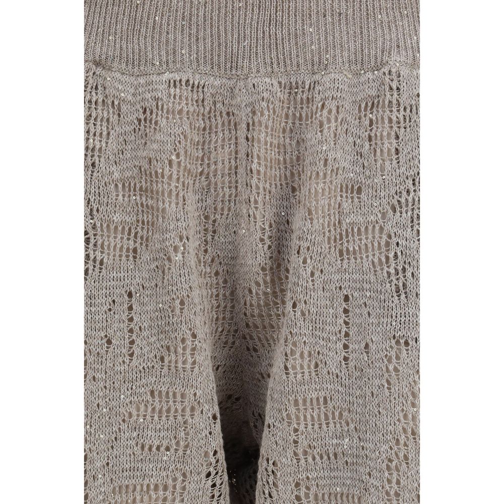 Beige Linen Casual Pants