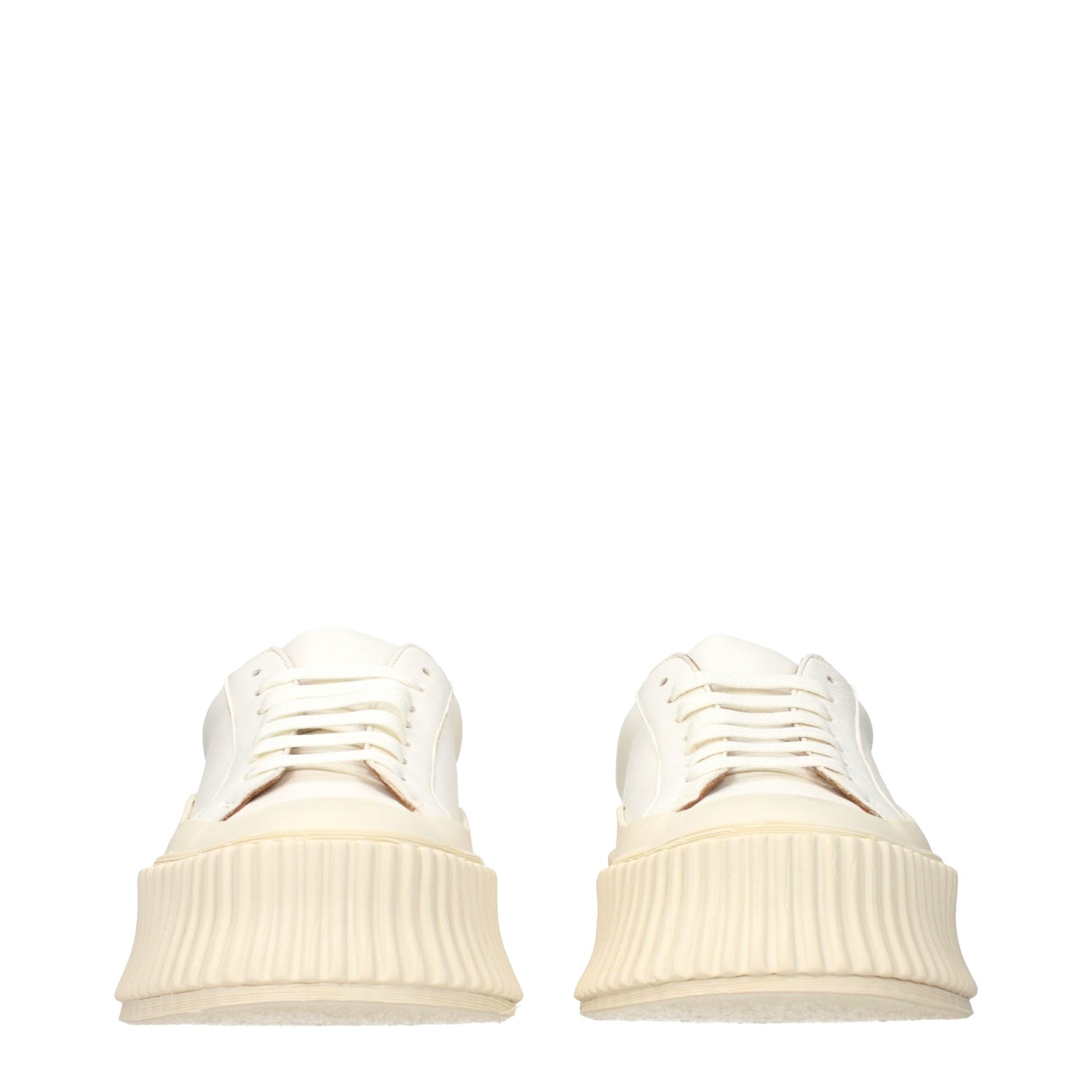 White Leather Platform Sneakers