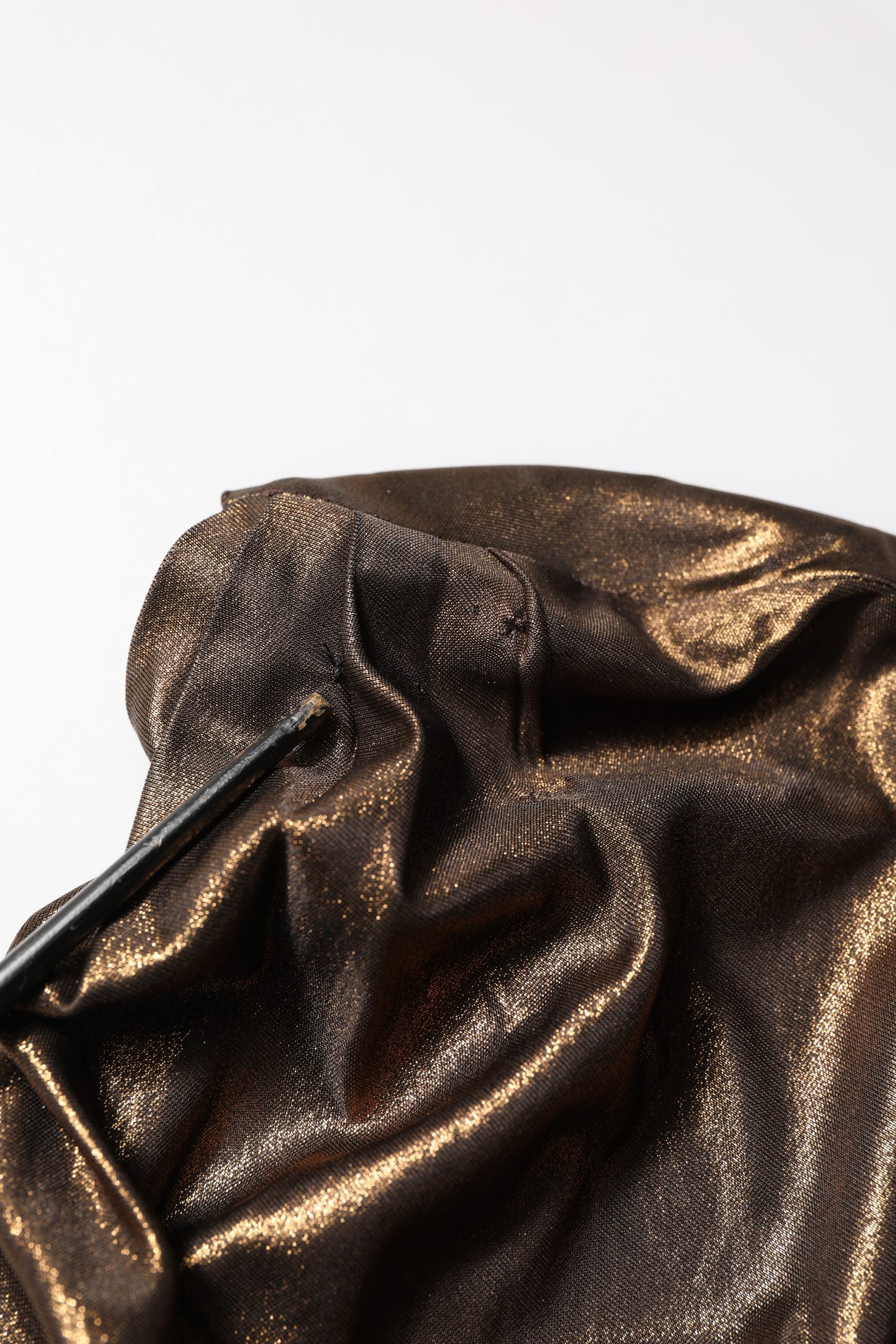 Bronze Asymmetrical Draping OneShoulder Dress