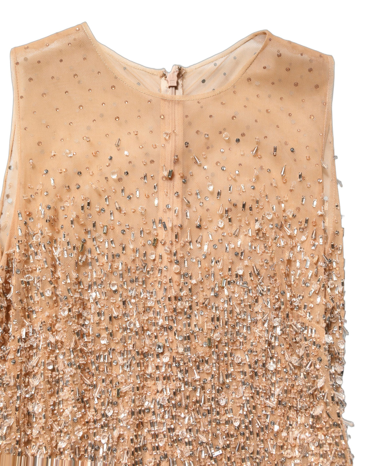 Brown Crystal Embellished Mermaid Gown Dress