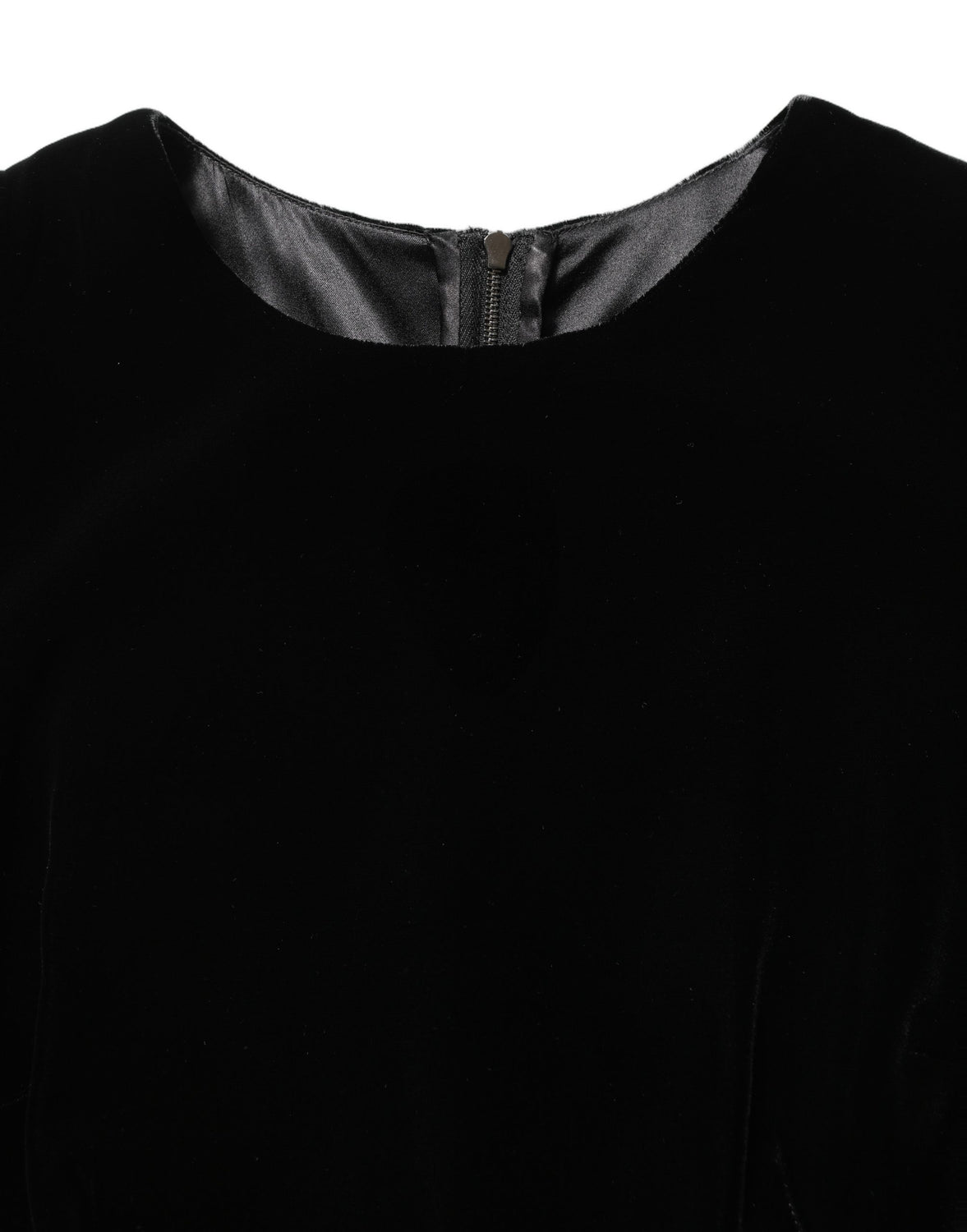 Black Viscose Velvet Floor Length Gown Dress