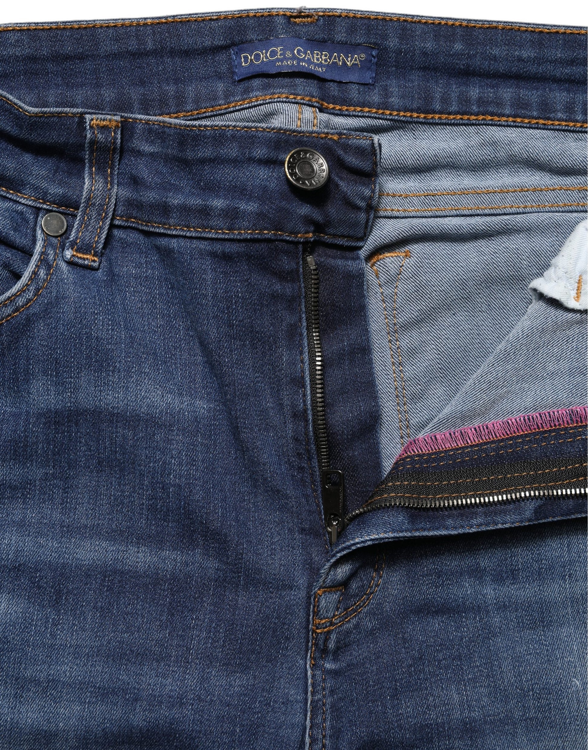Blue Tattered Skinny Mid Waist Denim Jeans