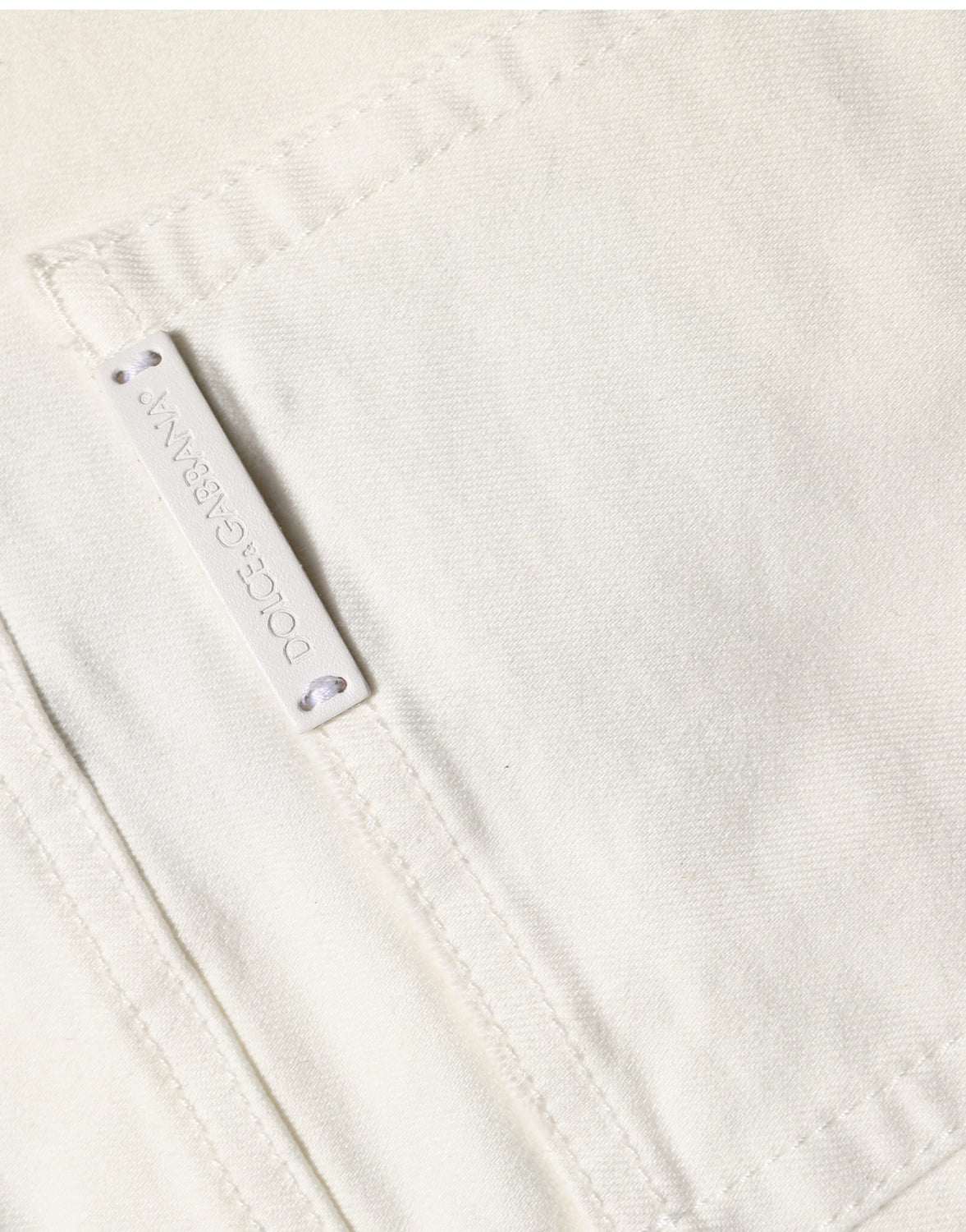 White Tattered Skinny Cotton Denim Jeans