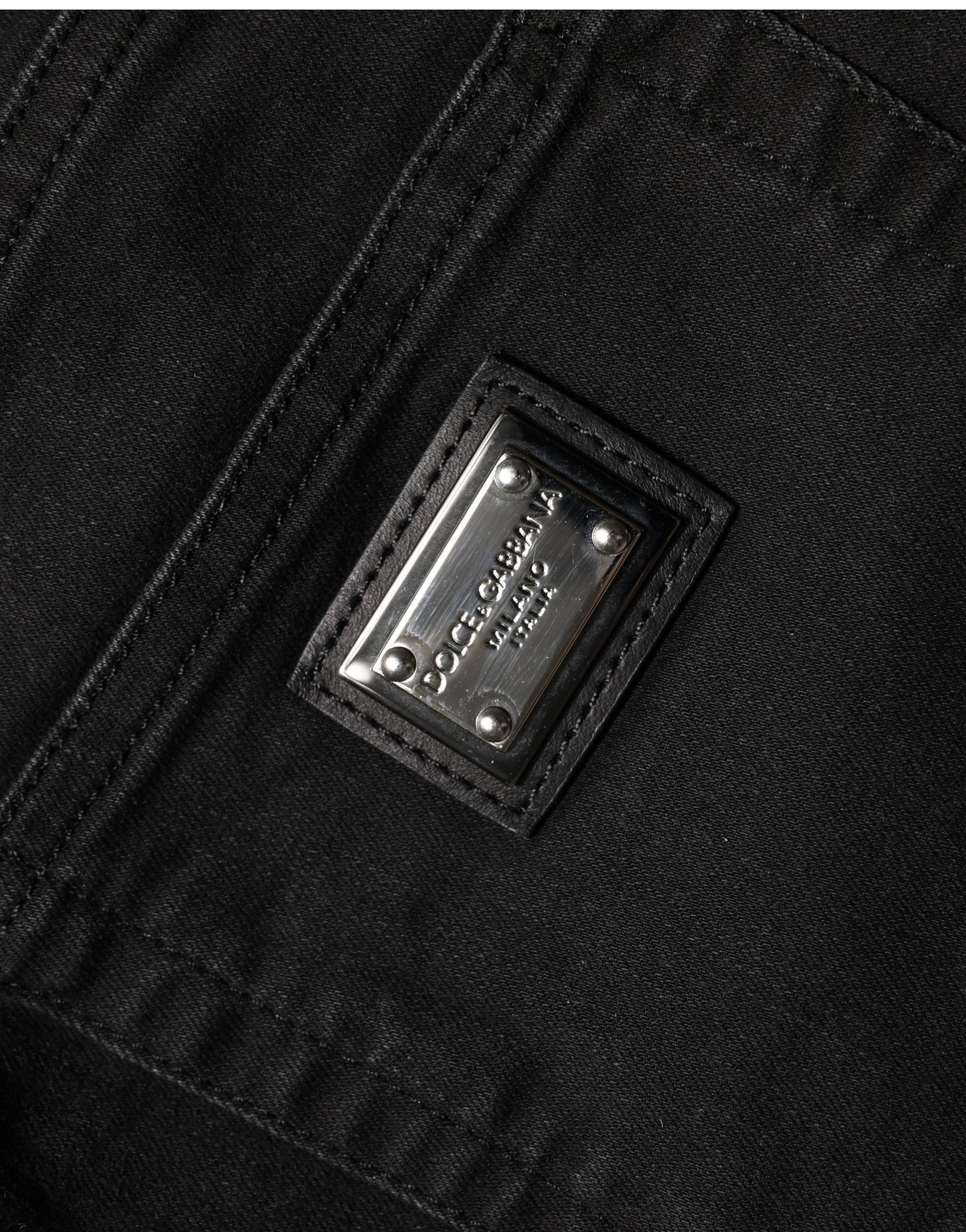 Black Skinny Cotton High Waist Denim Jeans
