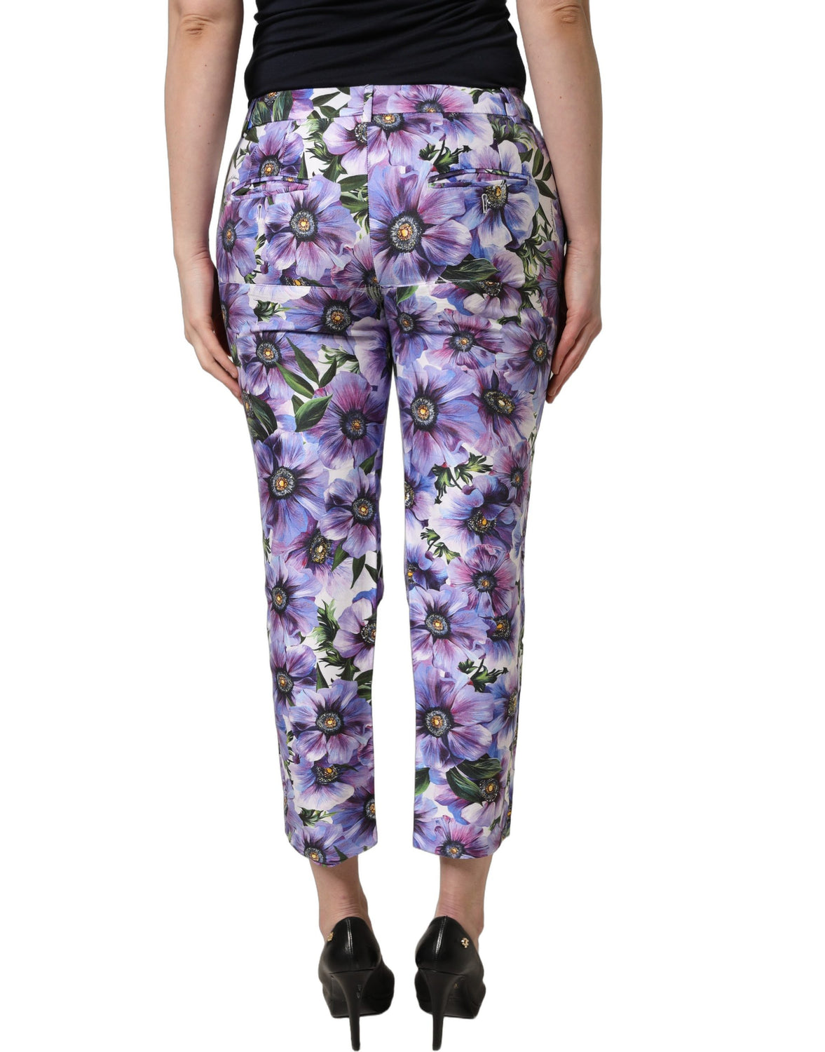 Multicolor Floral Print CroppedTrouser Pants
