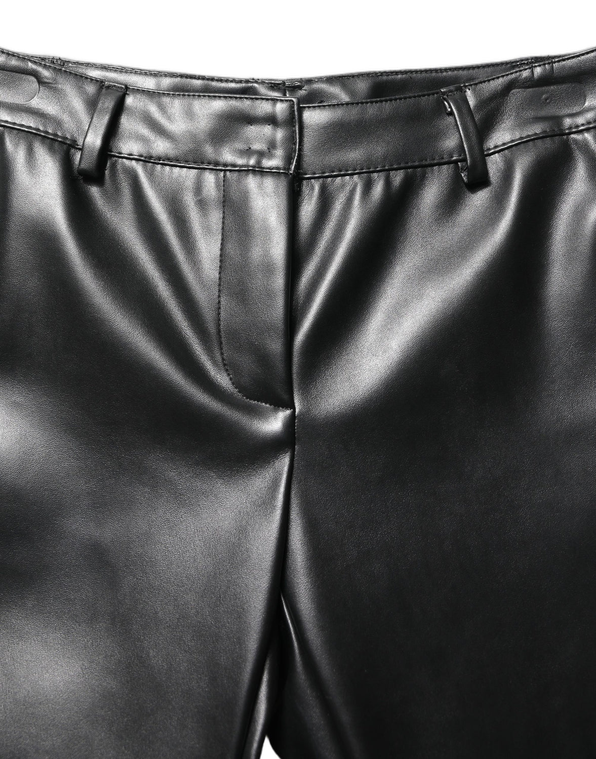 Black PU Leather High Waisted Trouser Pants