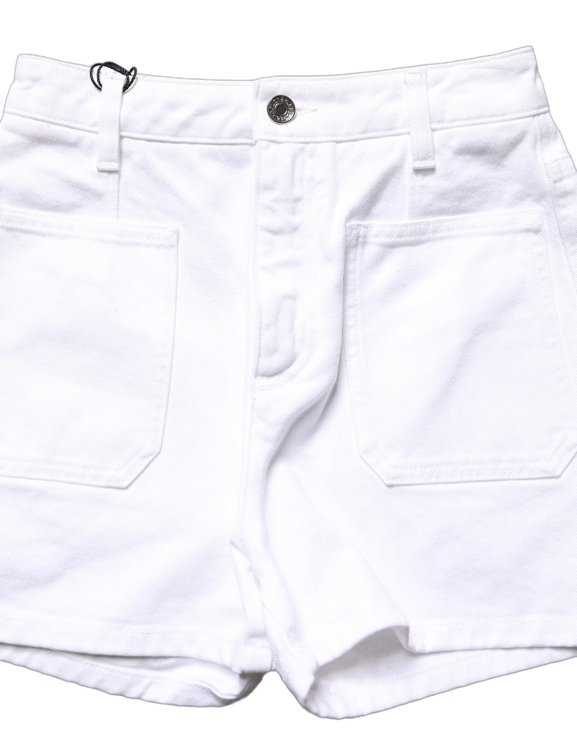 White Cotton HighWaist Denim Hotpants Shorts