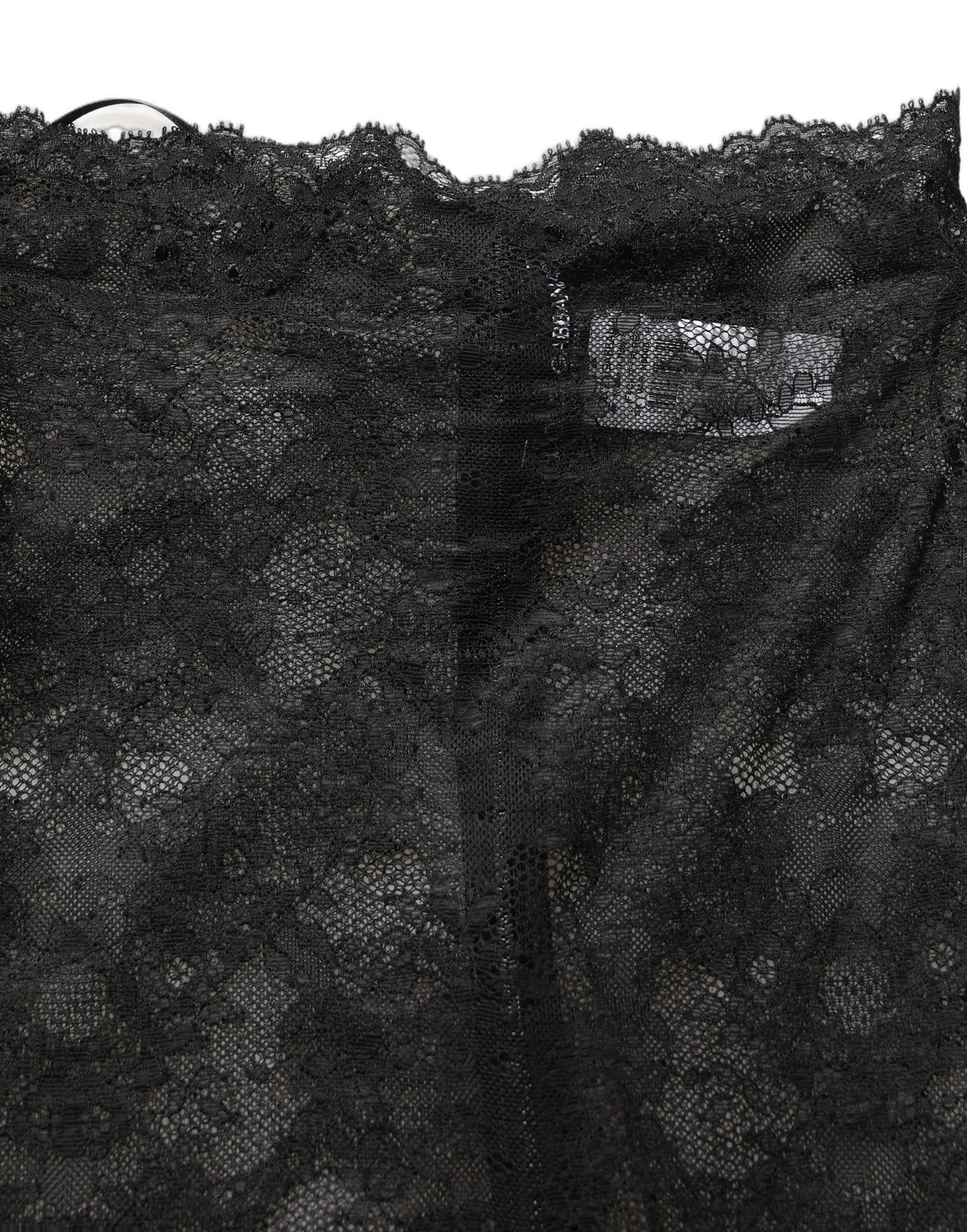 Black Floral Lace High Waist KneeLength Skirt