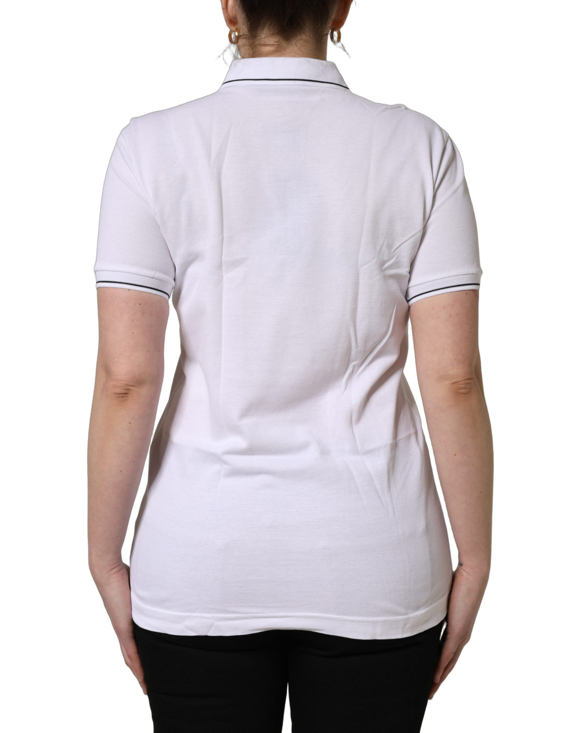 White Crown Cotton Short Sleeves Polo Top