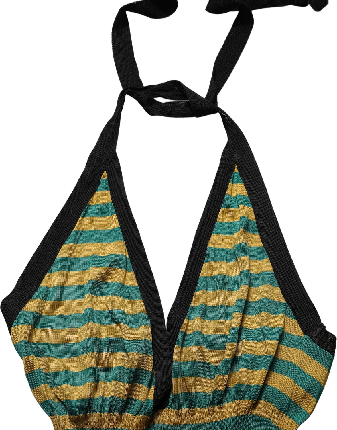 Multicolor Stripes Wool Knit Halter Tank Top