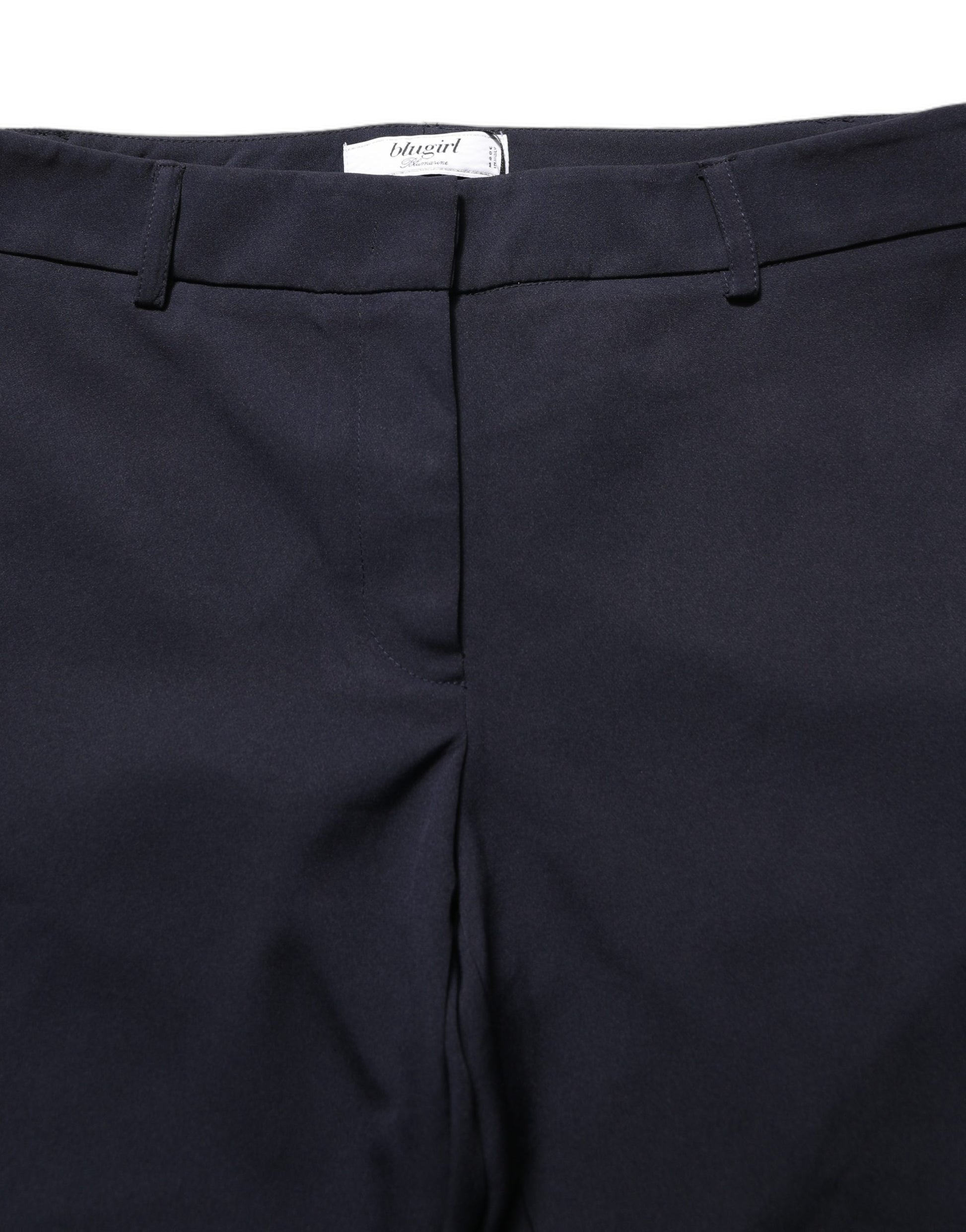 Dark Blue High Waist Straight Dress Formal Trouser Pants