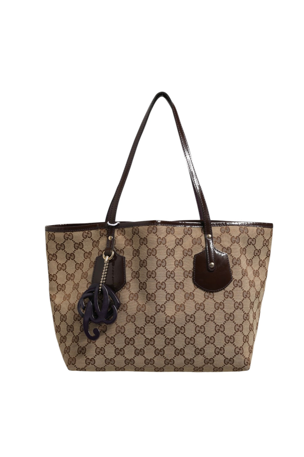 Beige Canvas Medium Jolie Charm Tote Bag