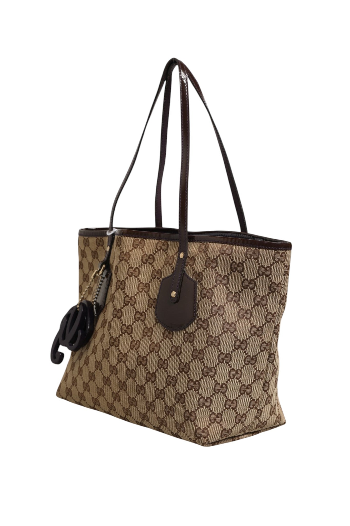 Beige Canvas Medium Jolie Charm Tote Bag
