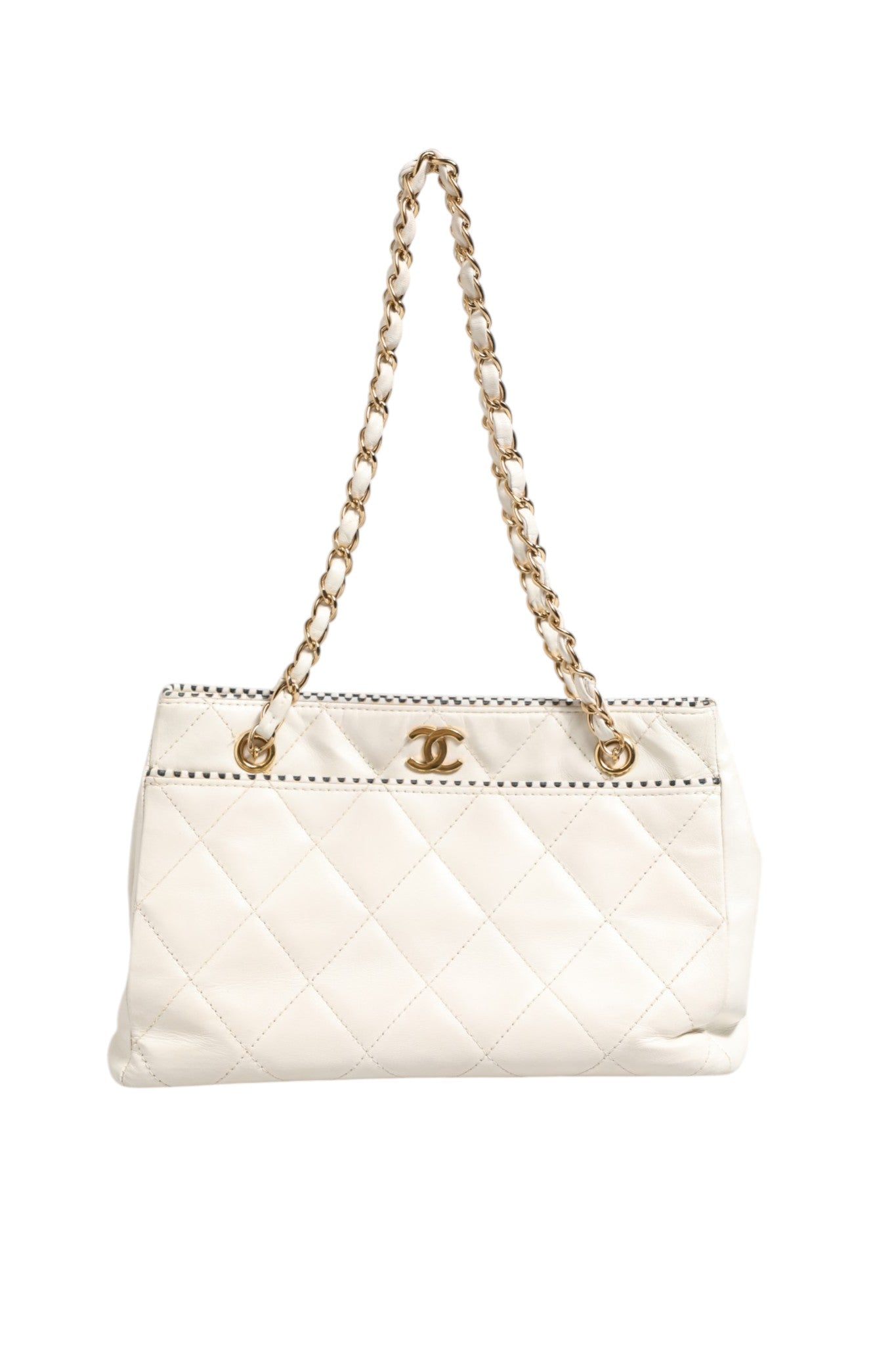Shiny Calfskin Quilted Mini 22 White 1792563