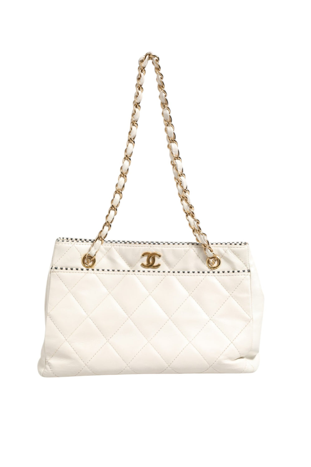 Shiny Calfskin Quilted Mini 22 White 1792563
