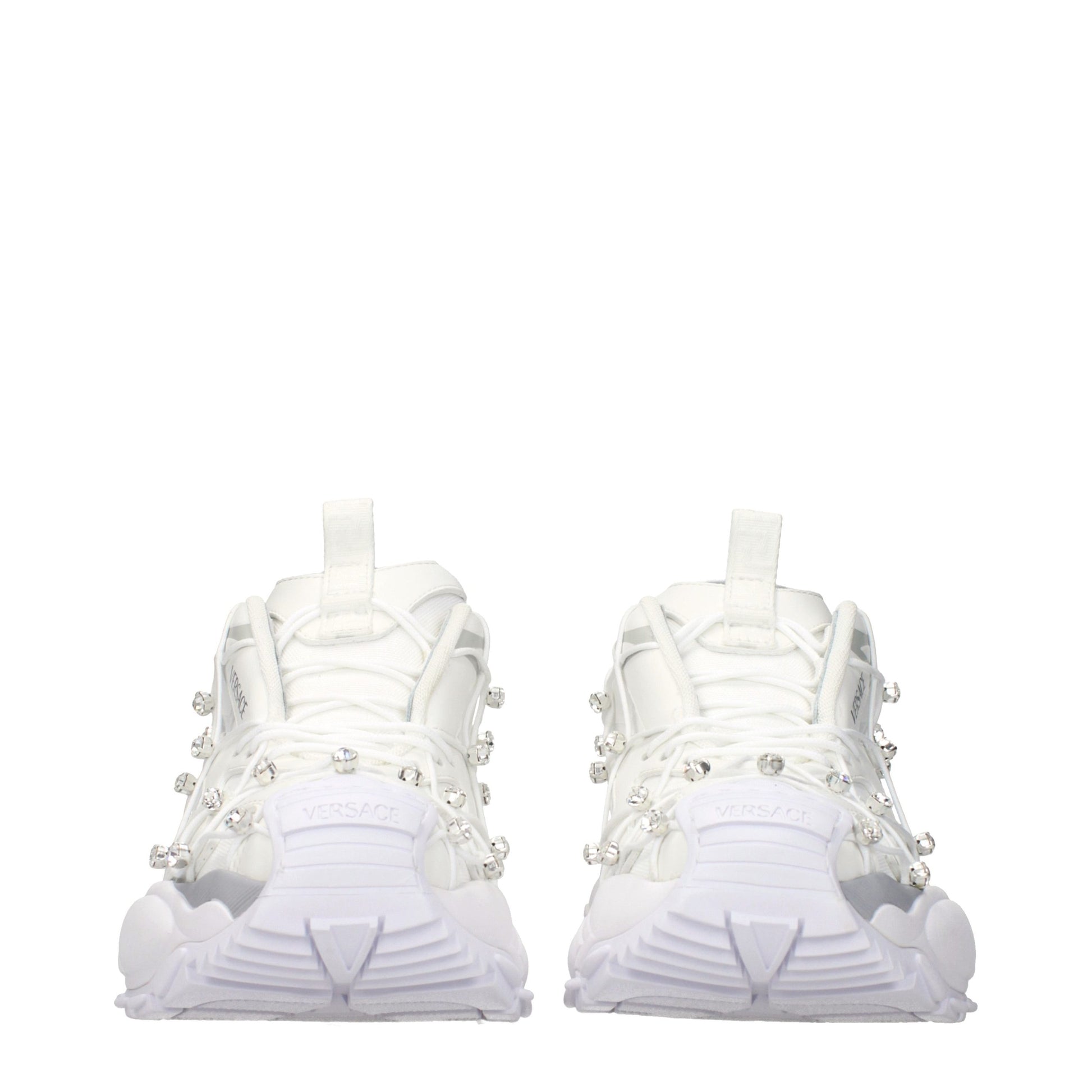 White Fabric Sneakers