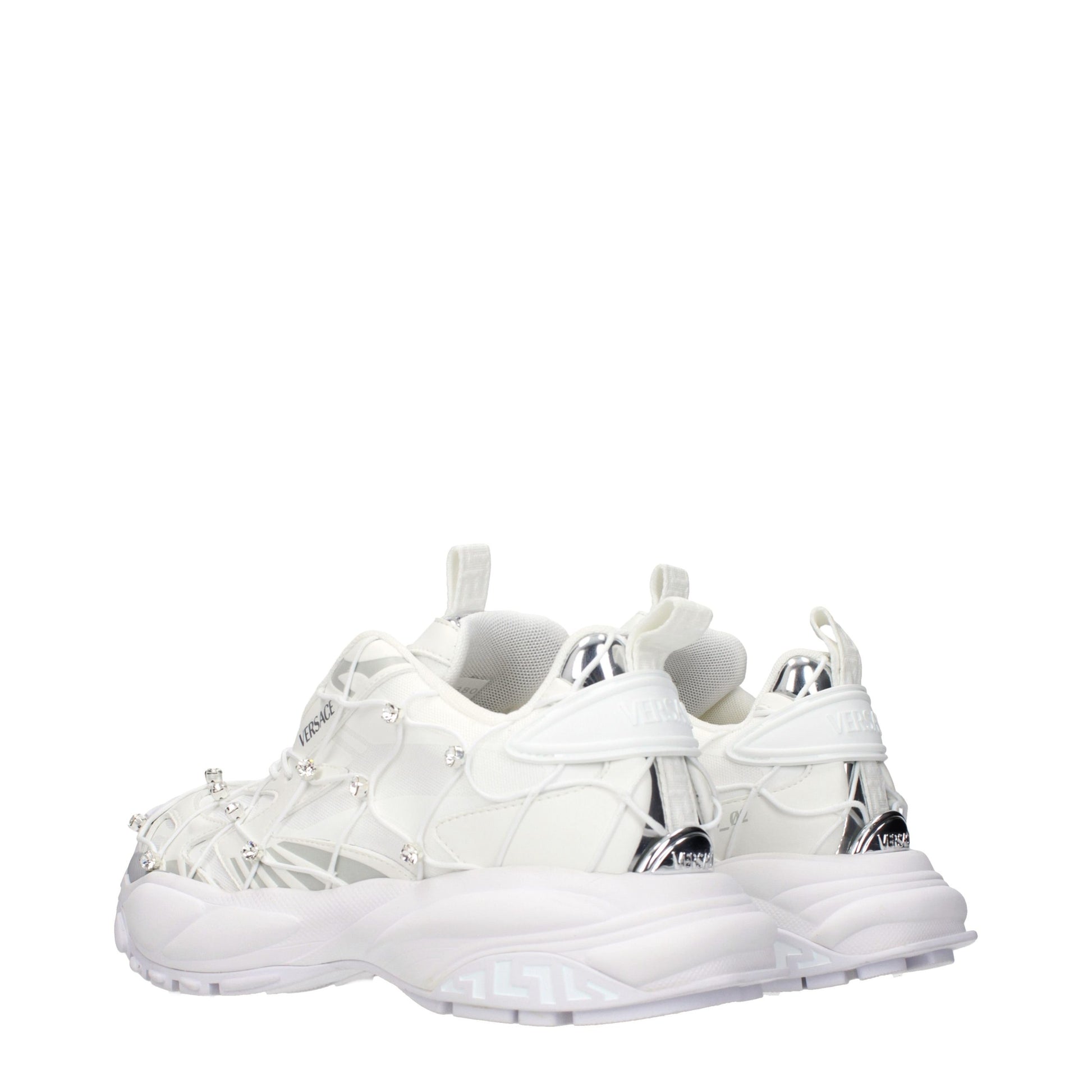 White Fabric Sneakers