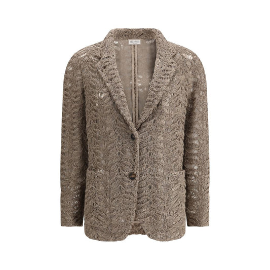 Brown Silk Blazer
